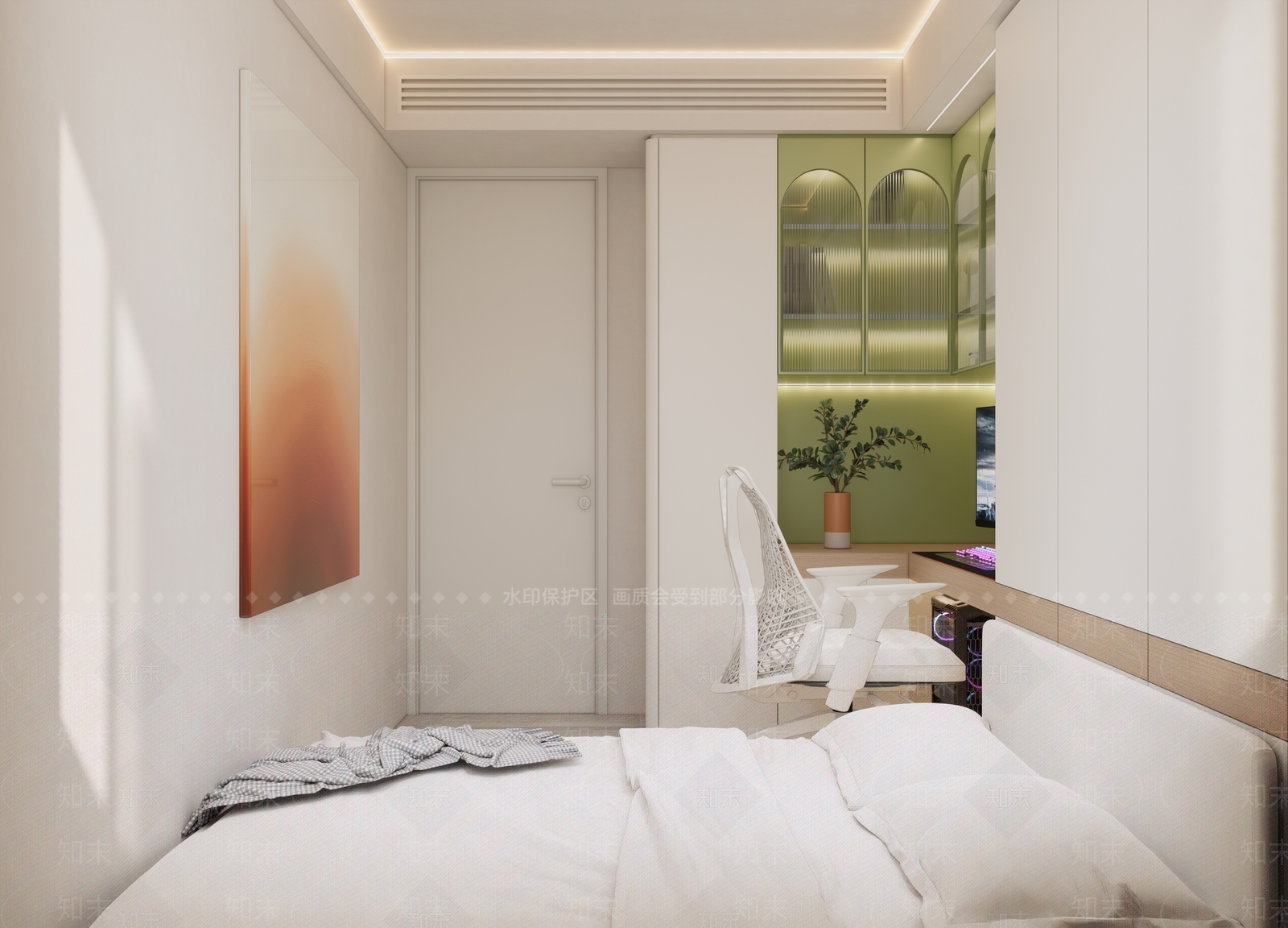 现代榻榻米卧室SU模型下载【ID:1138242759】