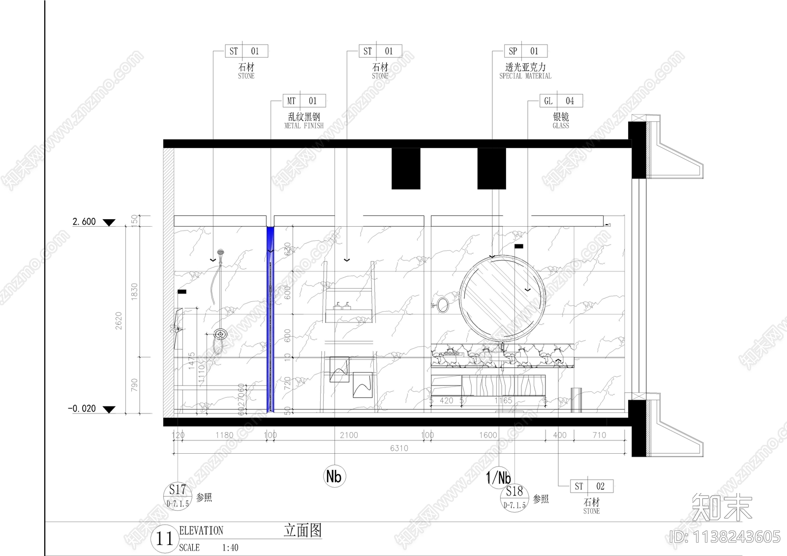 大床房cad施工图下载【ID:1138243605】