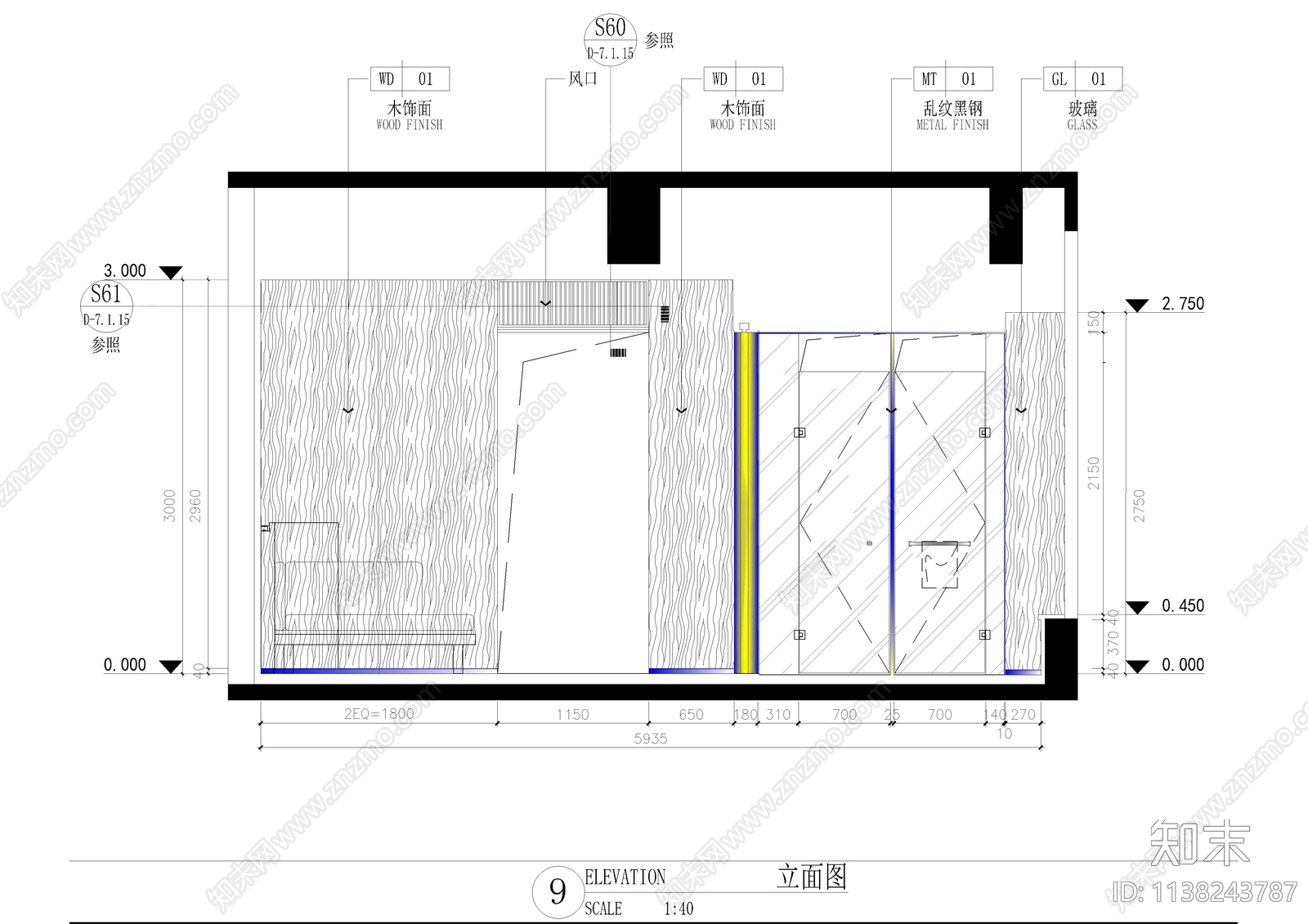 弧形大床房客房cad施工图下载【ID:1138243787】