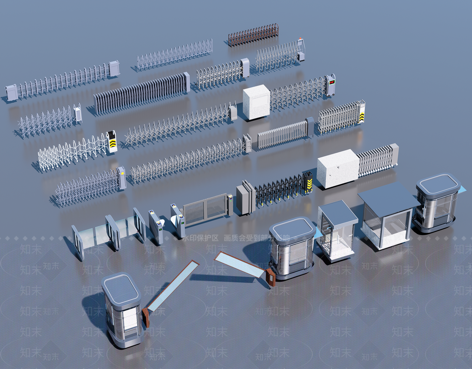 道闸栏杆SU模型下载【ID:1138246743】