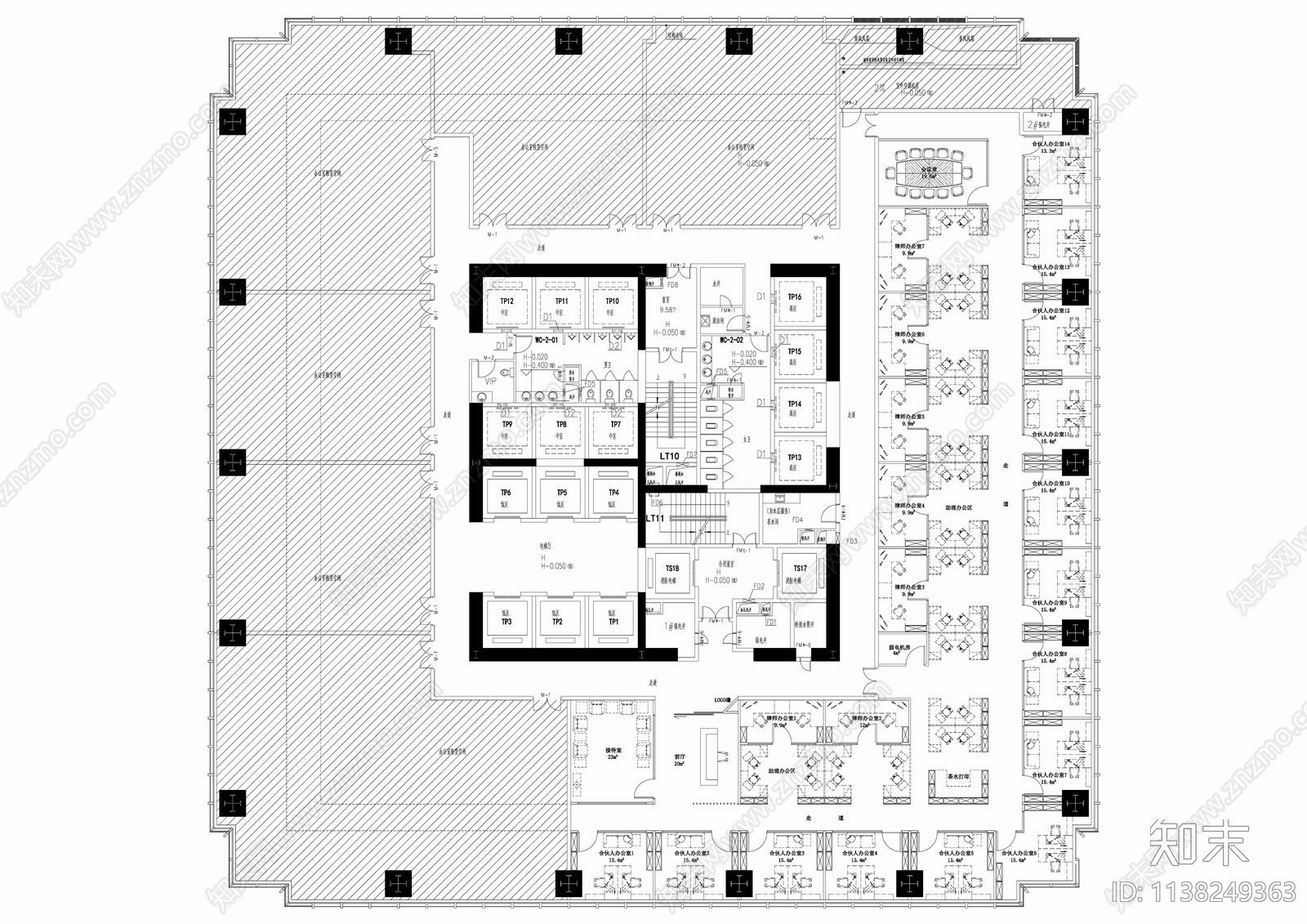 律师事务所办公室平面图施工图下载【ID:1138249363】