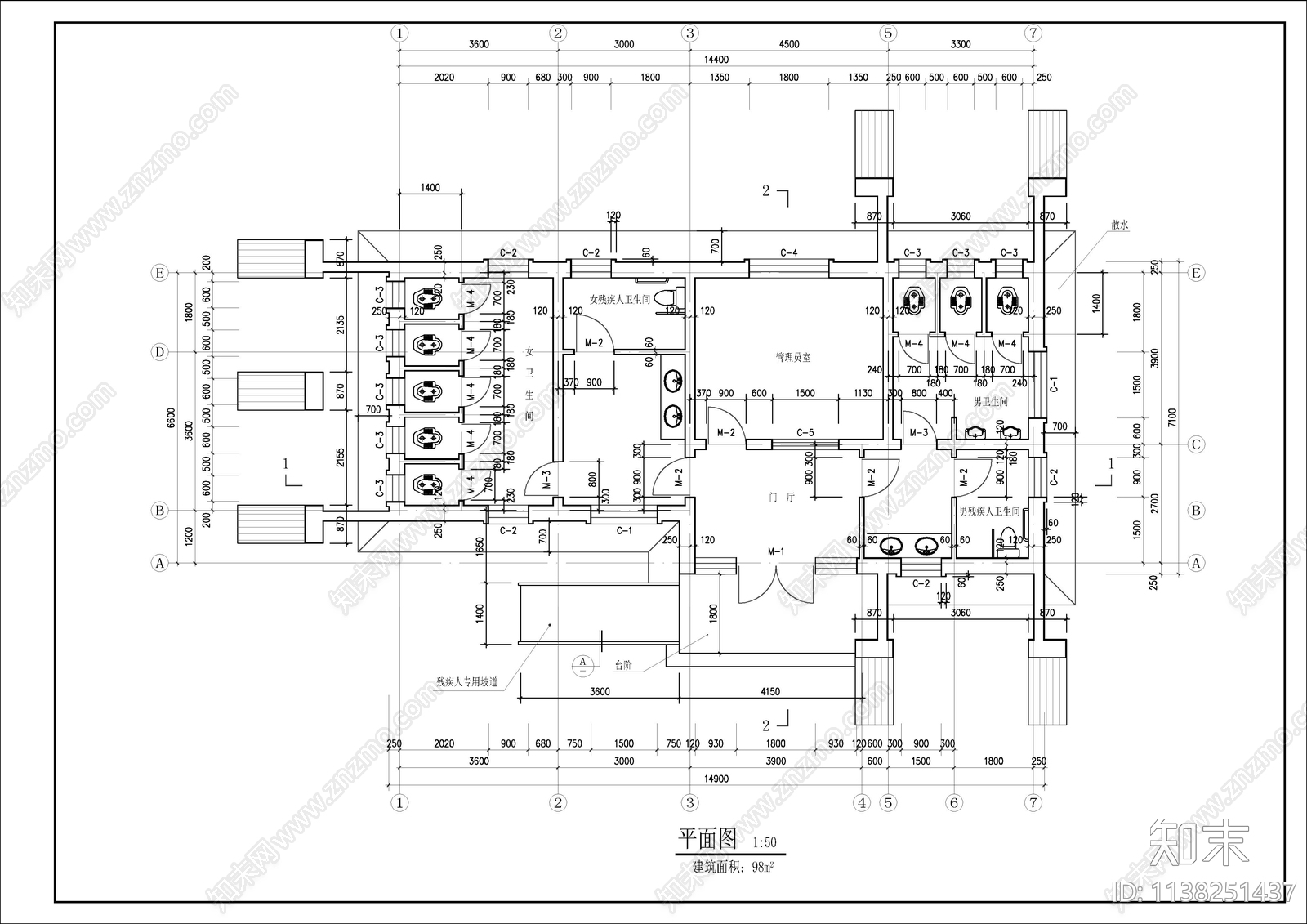 150套特色公厕建筑施工图下载【ID:1138251437】