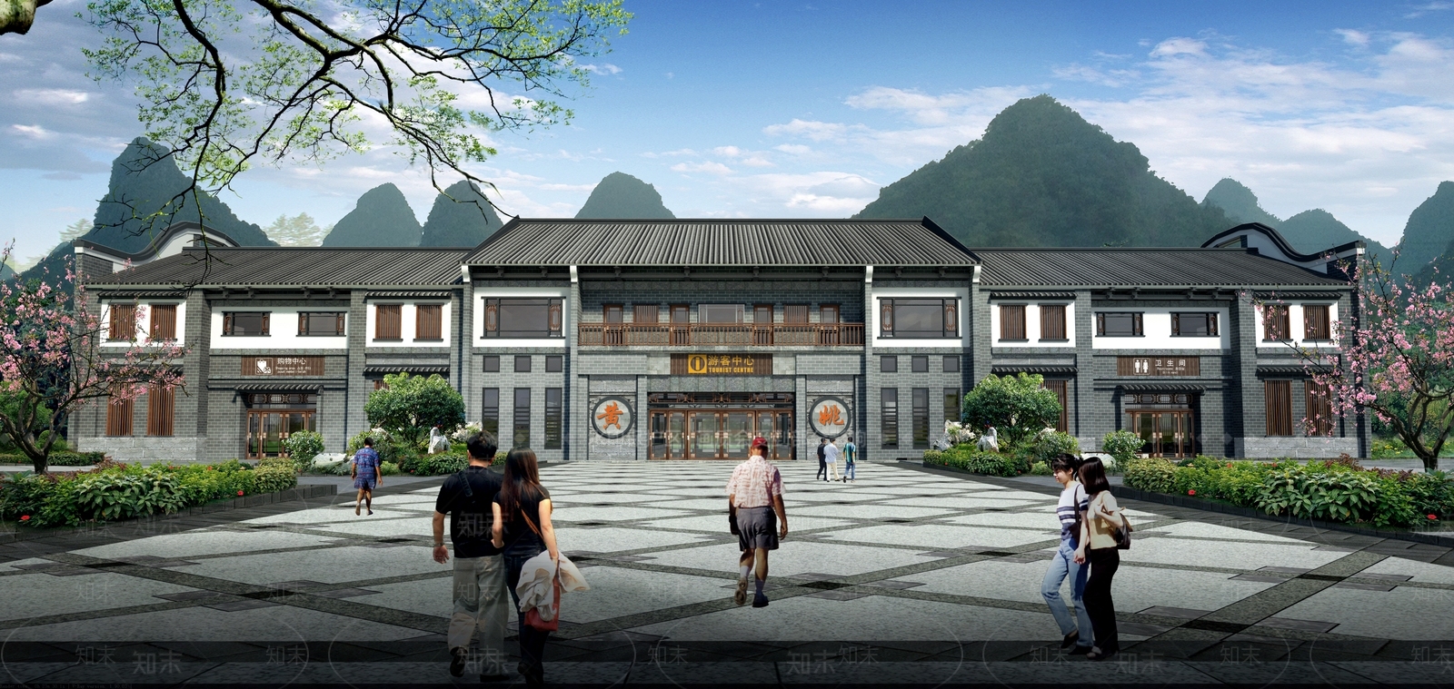南方新中式游客中心SU模型下载【ID:1138255169】