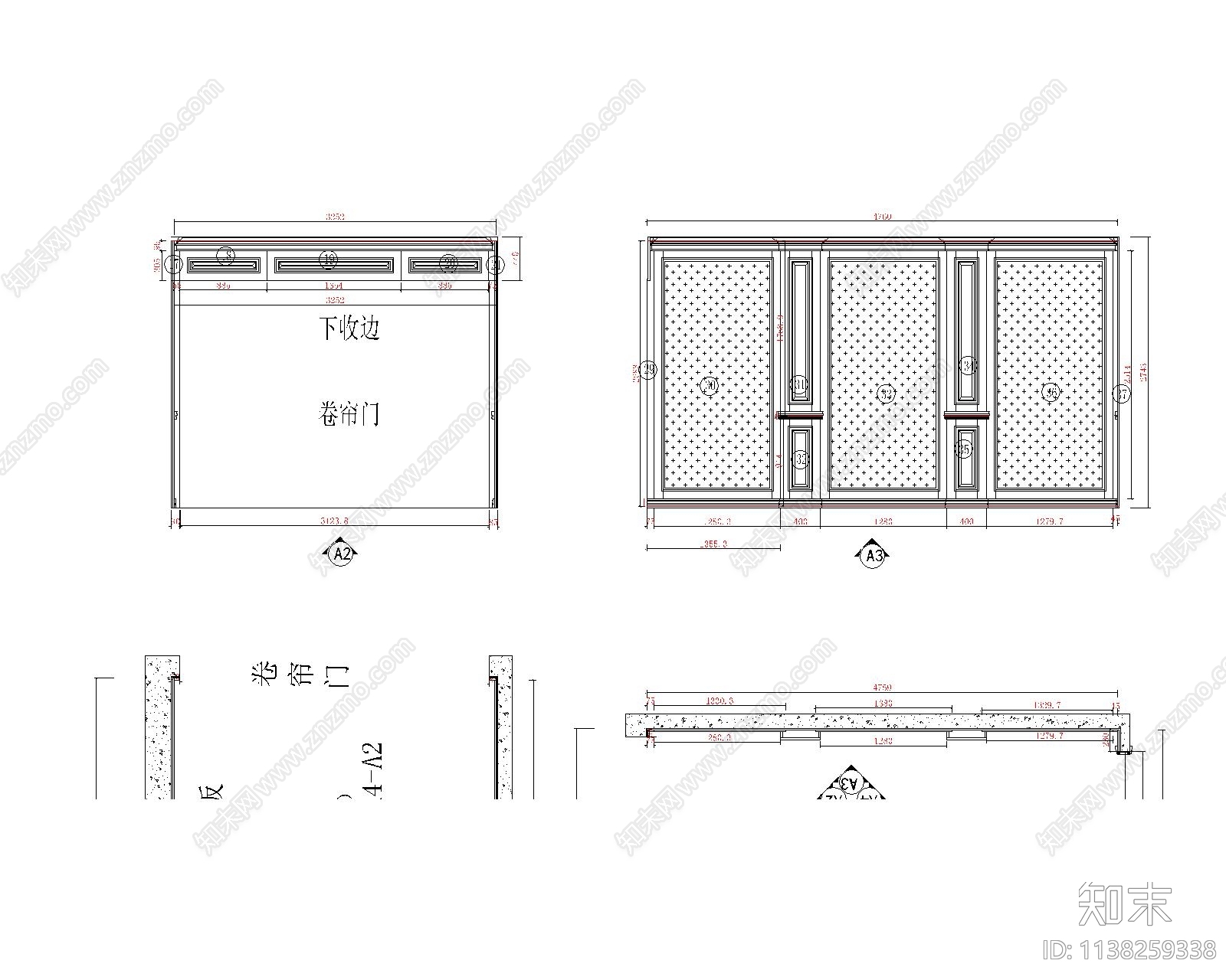 隐形门背景墙cad施工图下载【ID:1138259338】