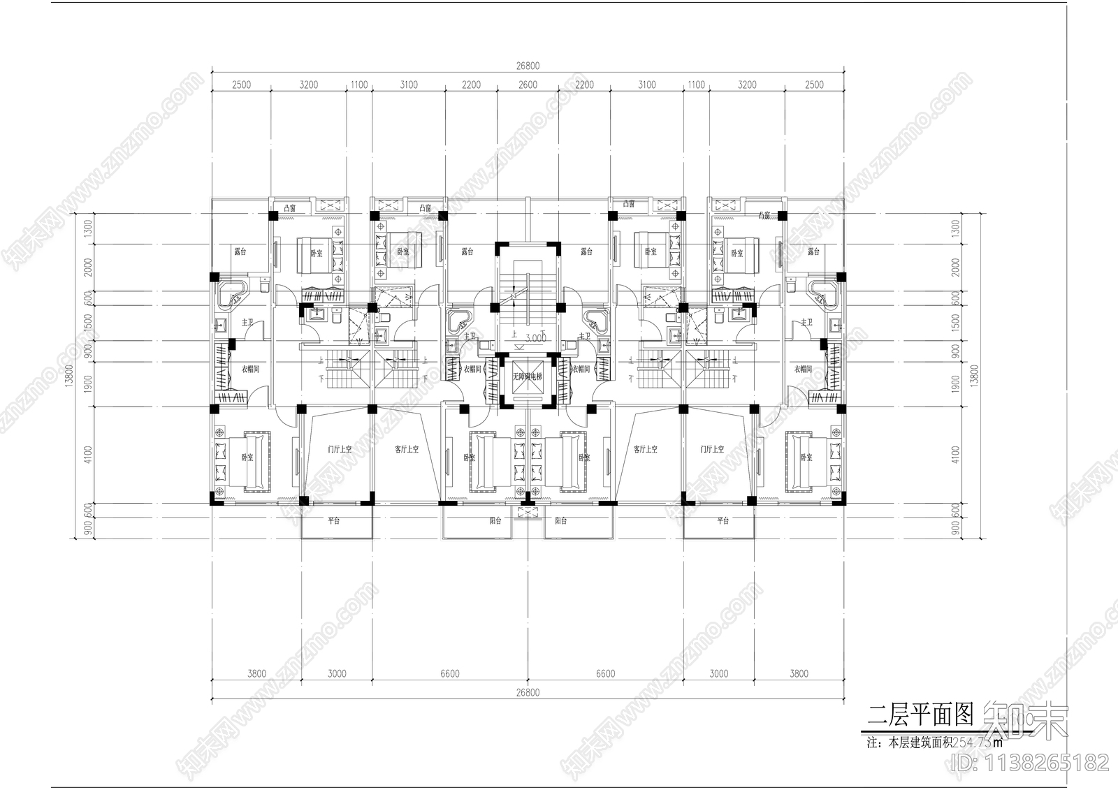 现代洋房叠墅建筑效果图cad施工图下载【ID:1138265182】