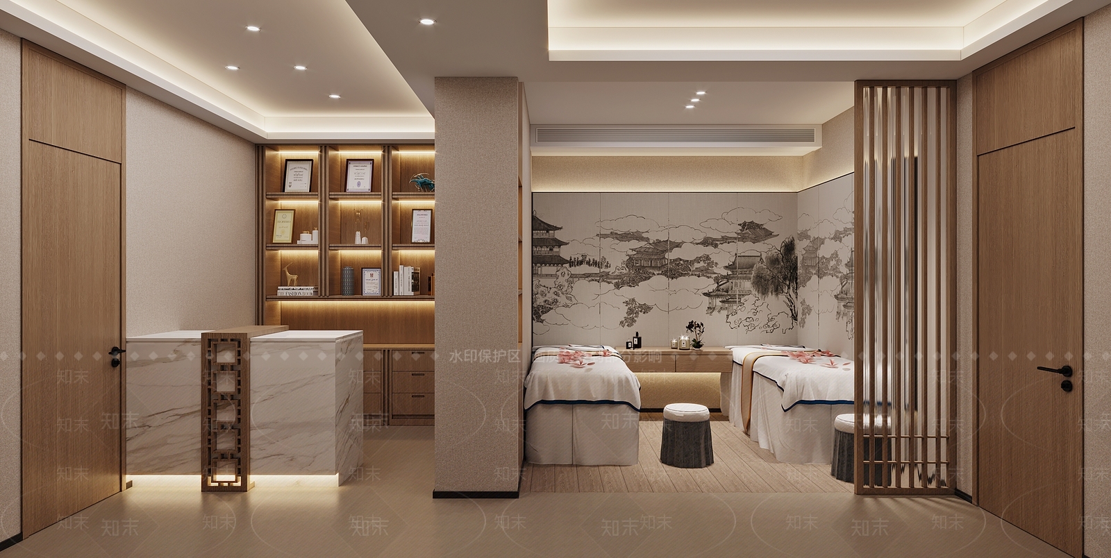 新中式美容SPA店3D模型下载【ID:1138265355】