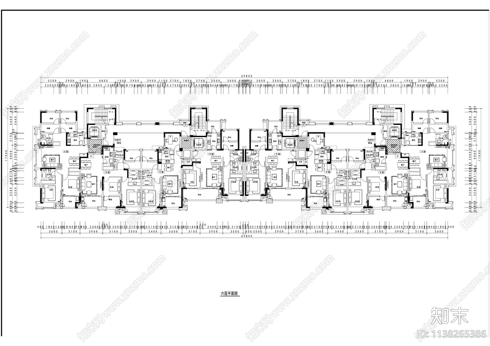 现代高层住宅建筑cad施工图下载【ID:1138265386】