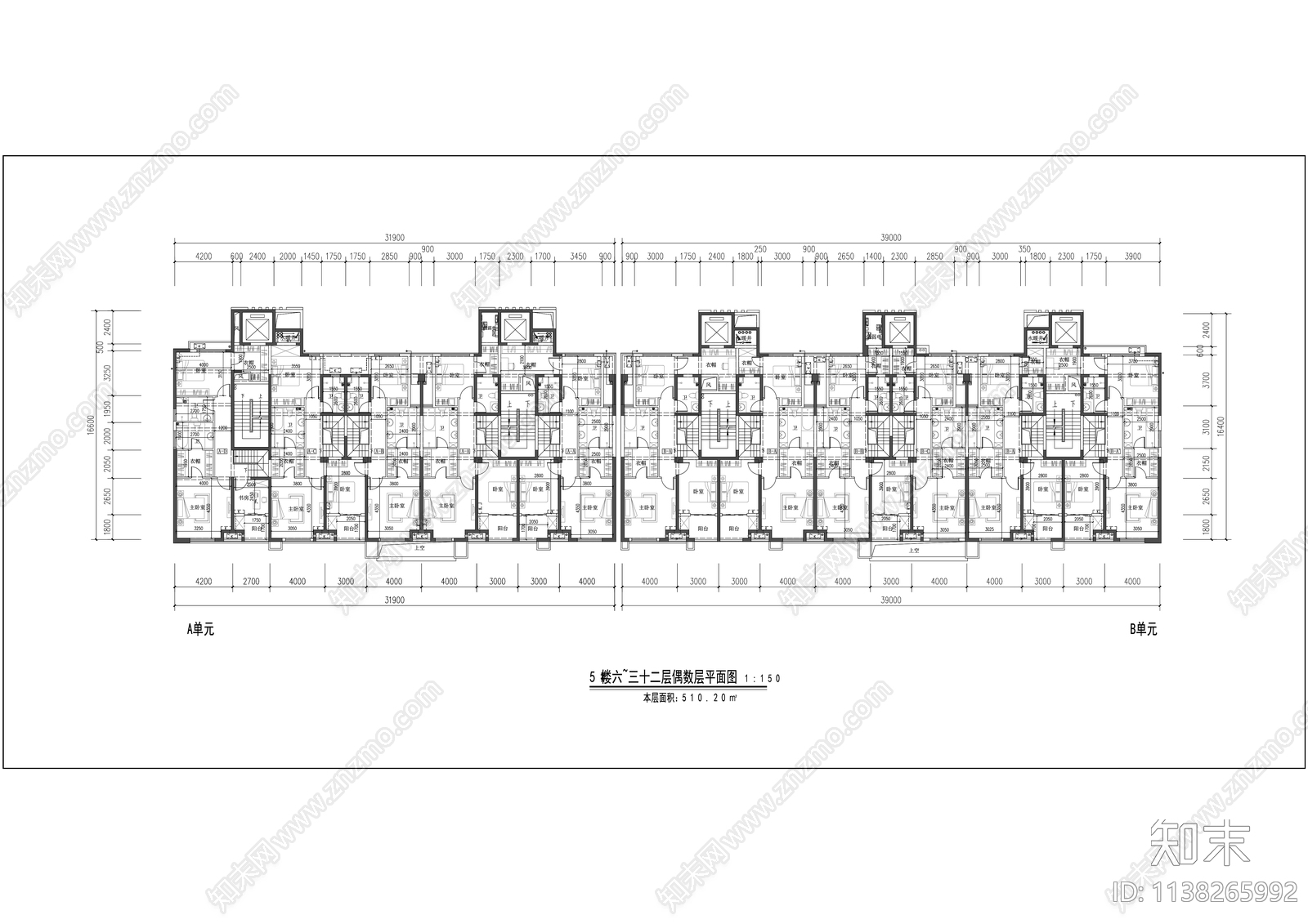 现代住宅建筑cad施工图下载【ID:1138265992】