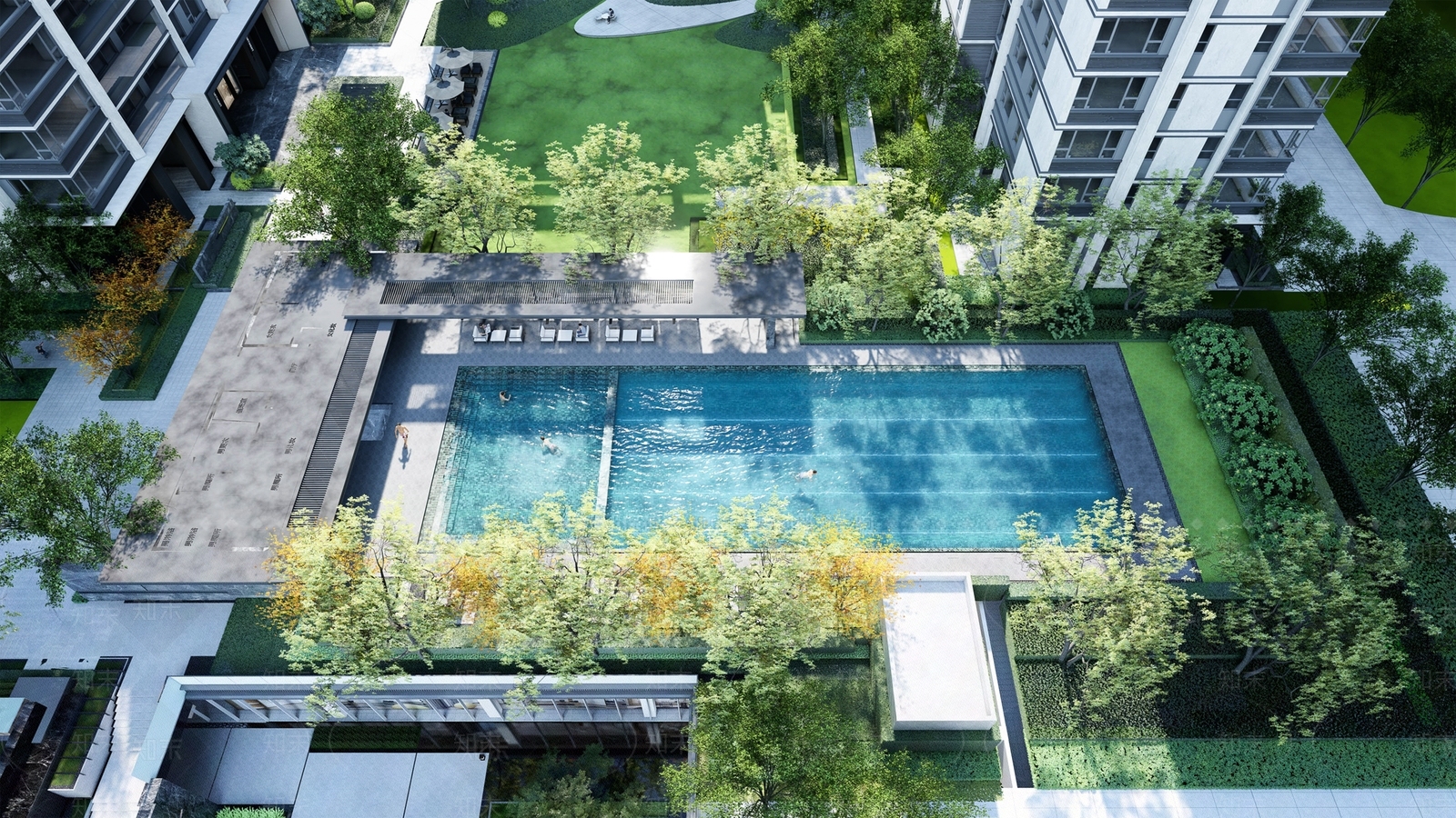 现代景观庭院户外游泳池SU模型下载【ID:1138270525】