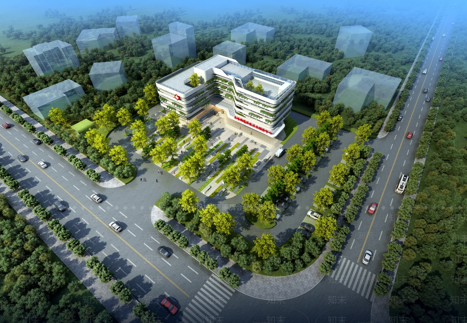 现代医疗建筑SU模型下载【ID:1138273024】