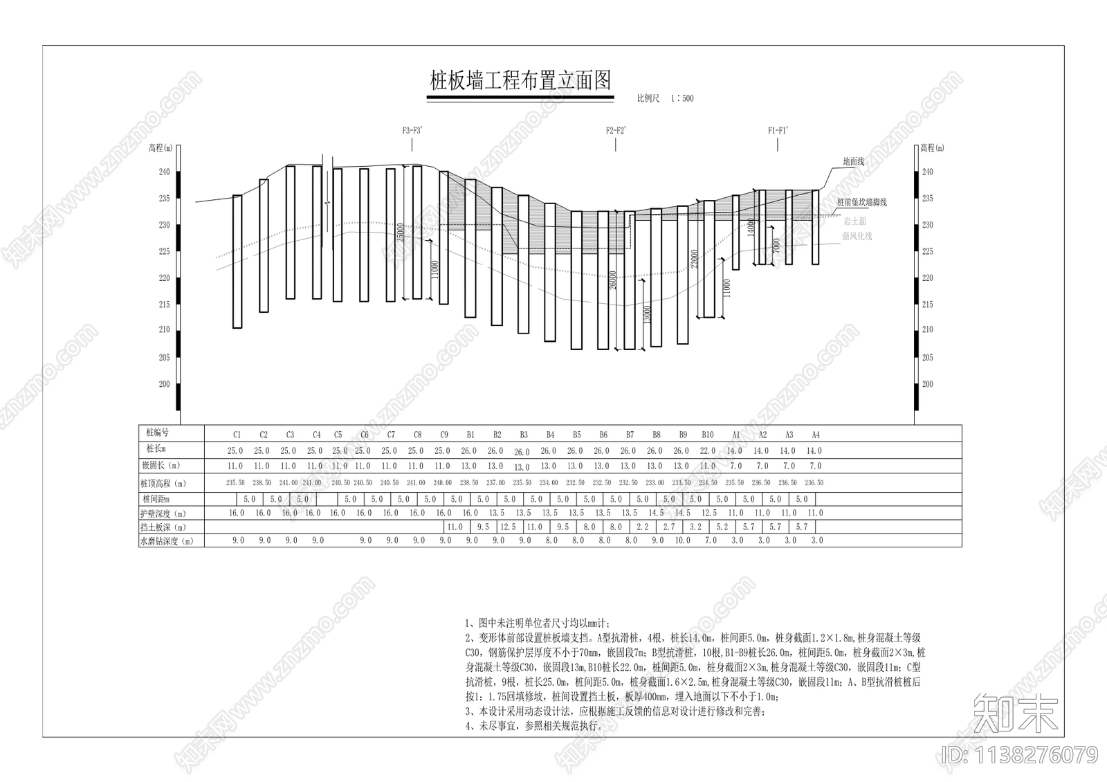 巫溪县凤凰山危岩带治理工程cad施工图下载【ID:1138276079】