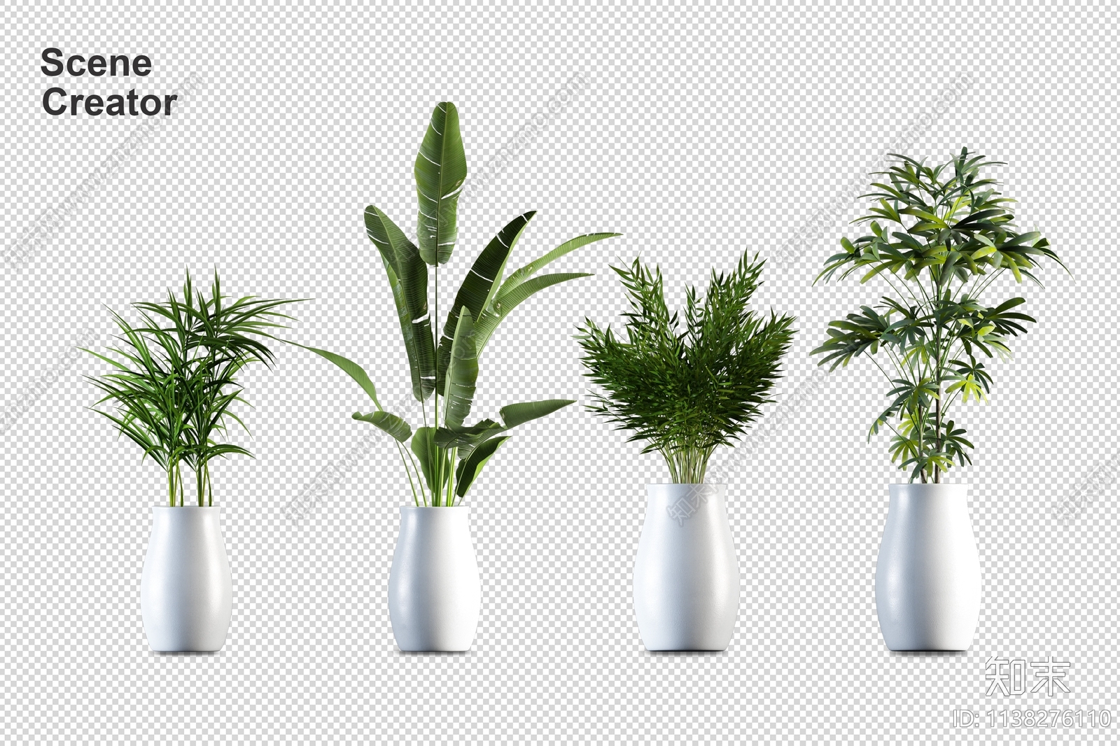 室内盆栽植物效果图PSD免抠贴图下载【ID:1127701420】_【知末网贴图库】