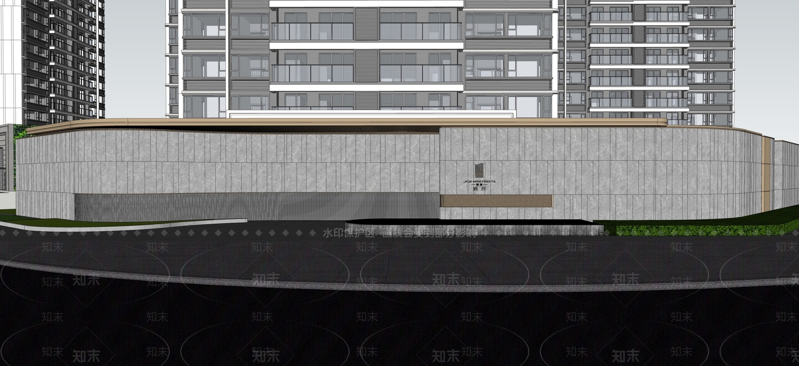 现代示范区大区入口大门SU模型下载【ID:1138278172】