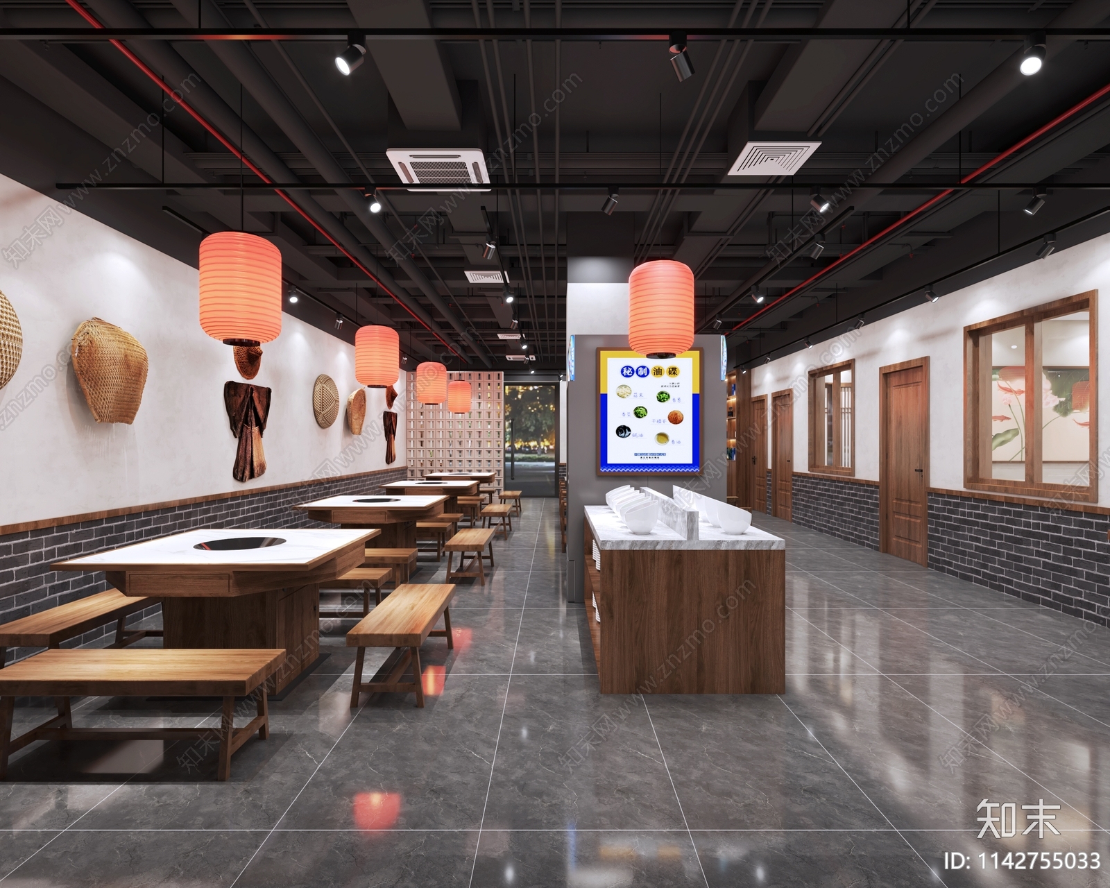 中式火锅店包厢3D模型下载【ID:1142755033】