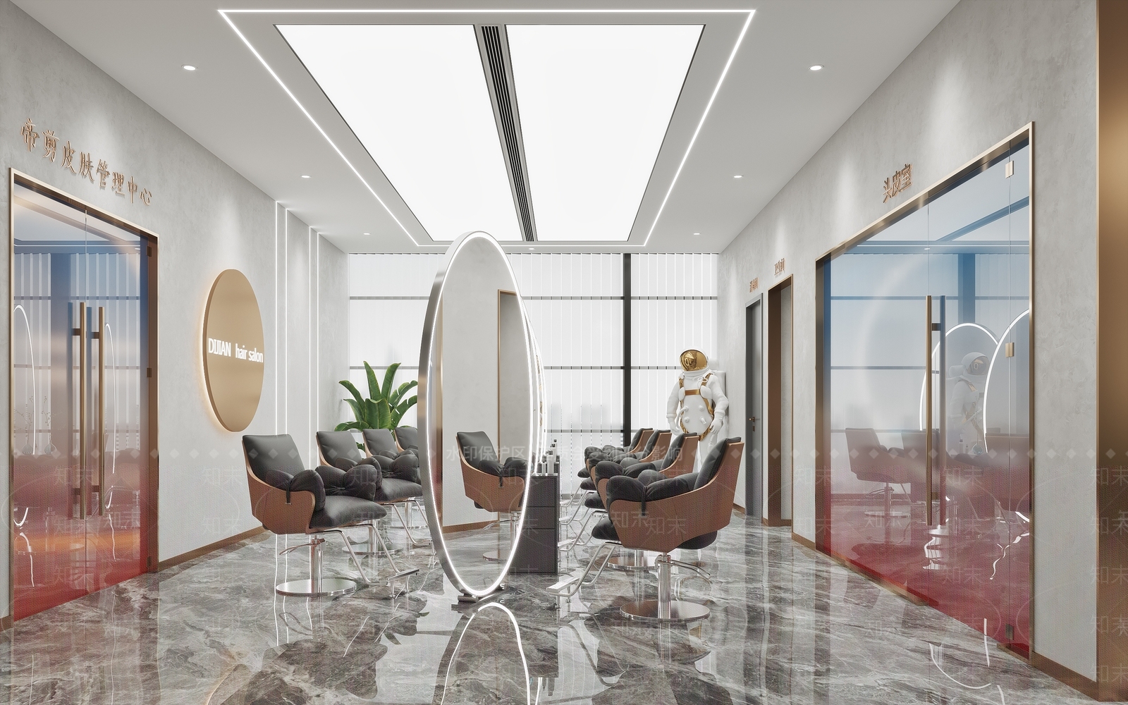 现代美发店3D模型下载【ID:1138281562】