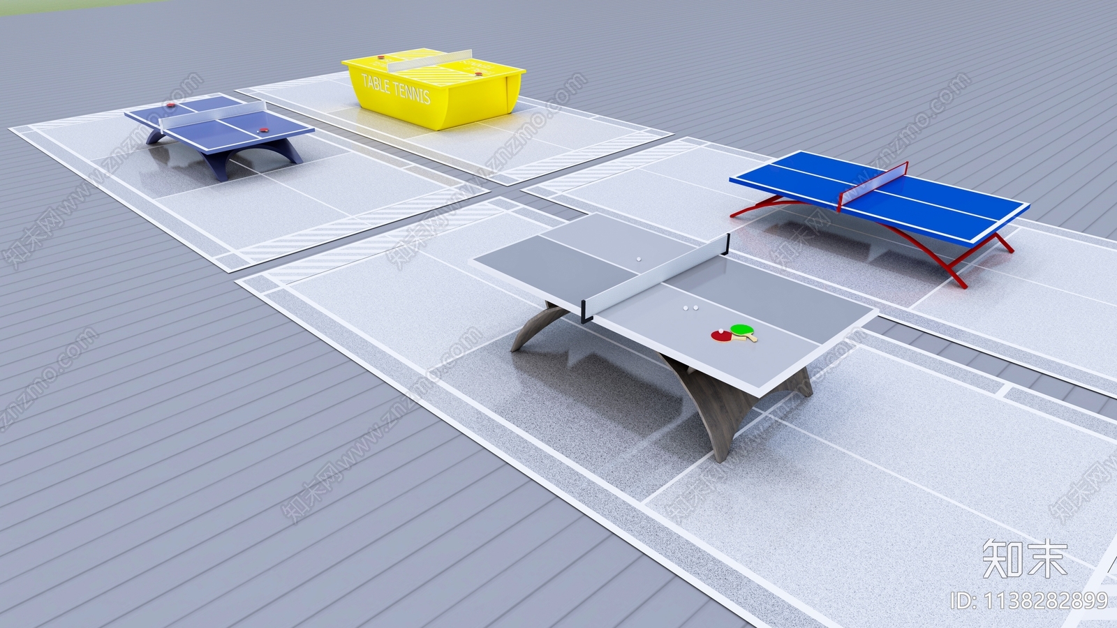 乒乓球台组合SU模型下载【ID:1138282899】
