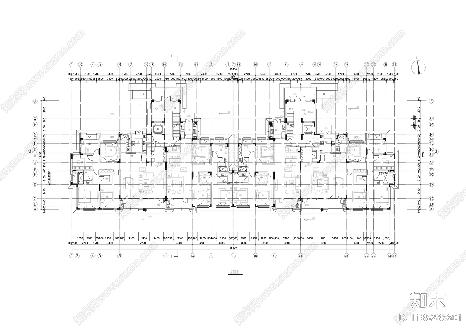 现代多层洋房建筑效果图cad施工图下载【ID:1138286601】