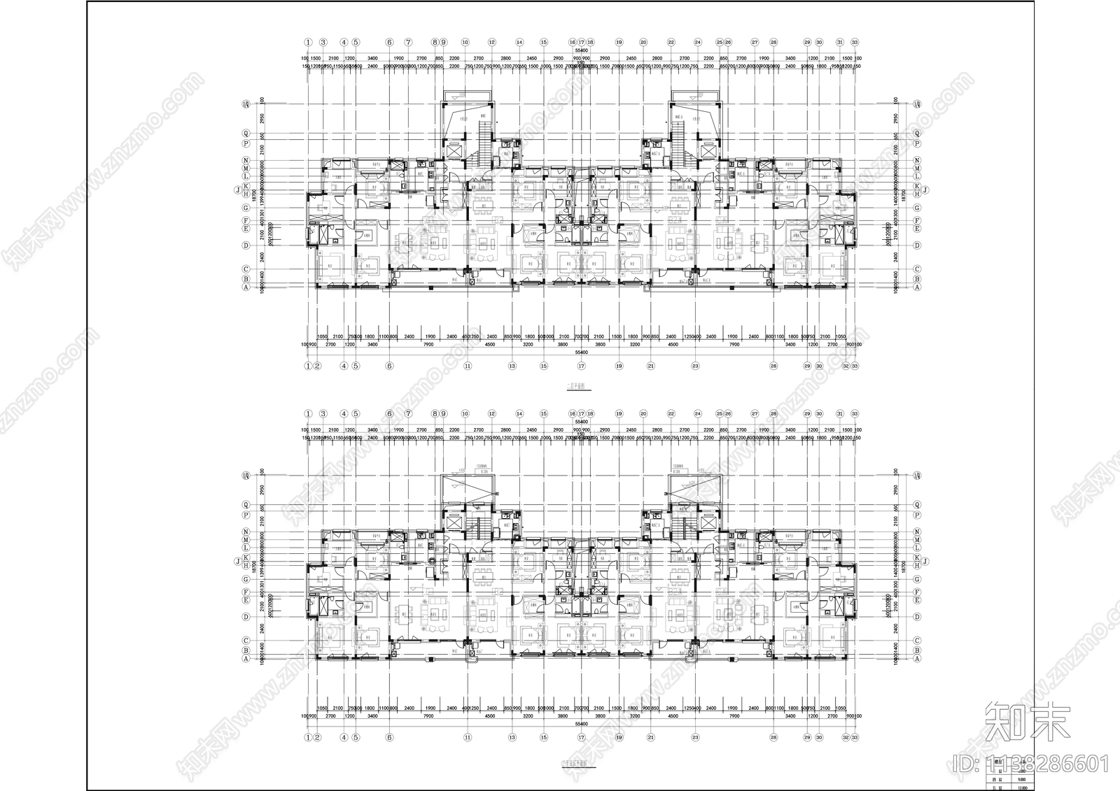 现代多层洋房建筑效果图cad施工图下载【ID:1138286601】