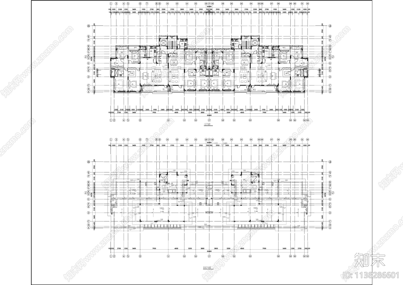 现代多层洋房建筑效果图cad施工图下载【ID:1138286601】