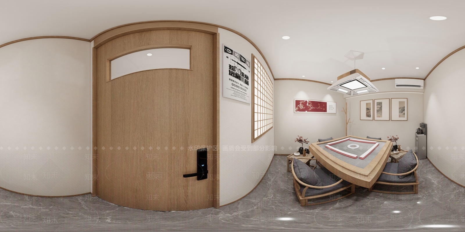 新中式棋牌室SU模型下载【ID:1138291136】