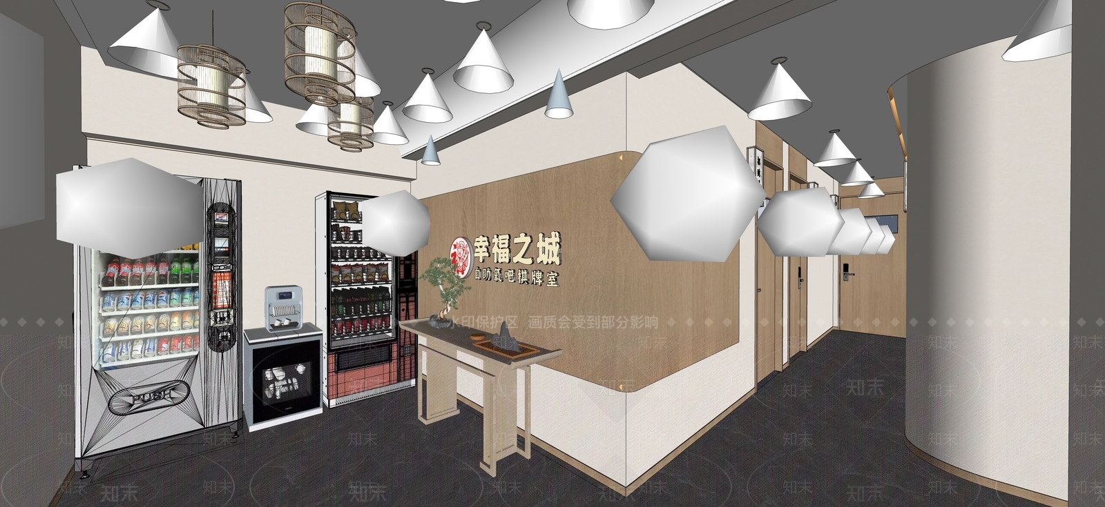 新中式棋牌室SU模型下载【ID:1138291136】