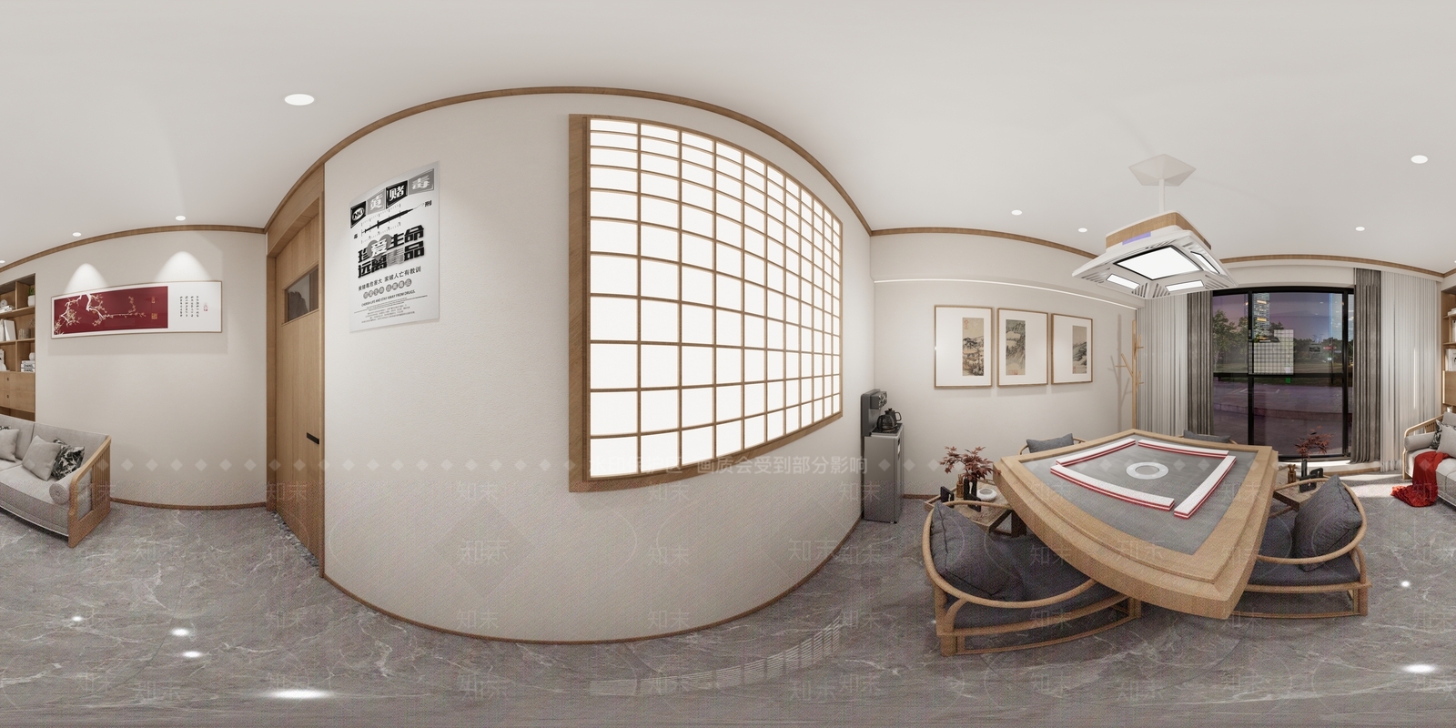 新中式棋牌室SU模型下载【ID:1138291136】