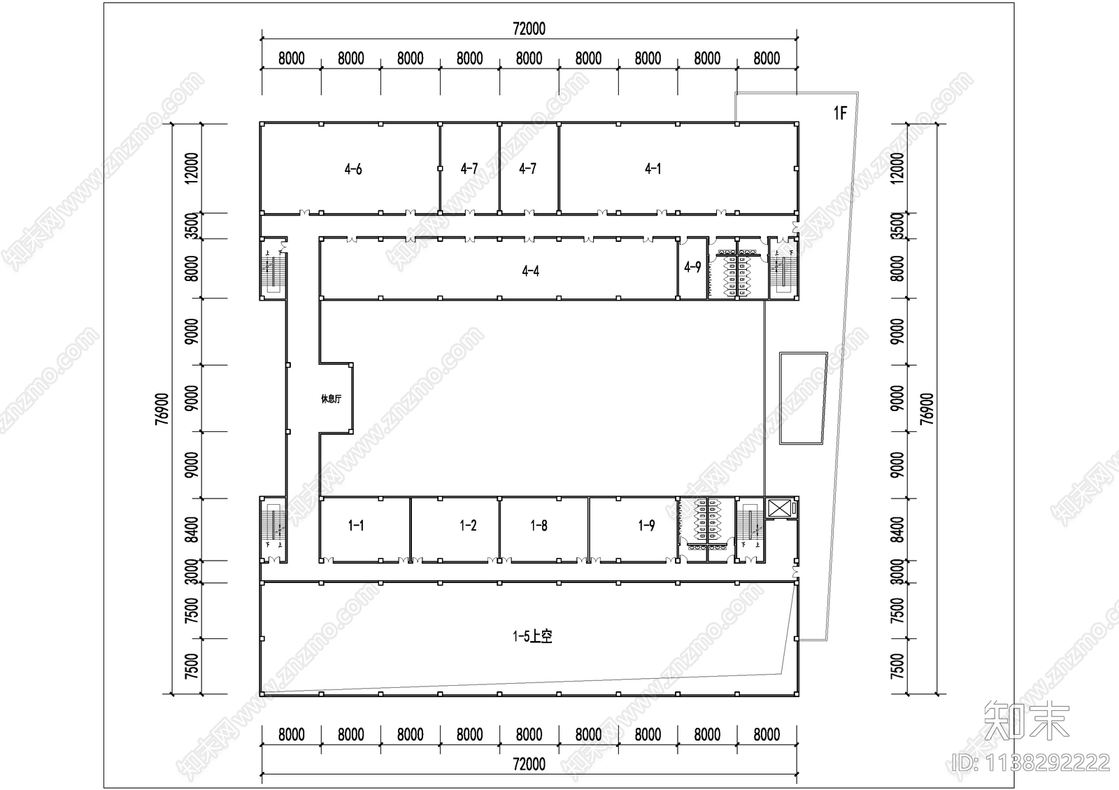 职业学校实训楼建筑cad施工图下载【ID:1138292222】