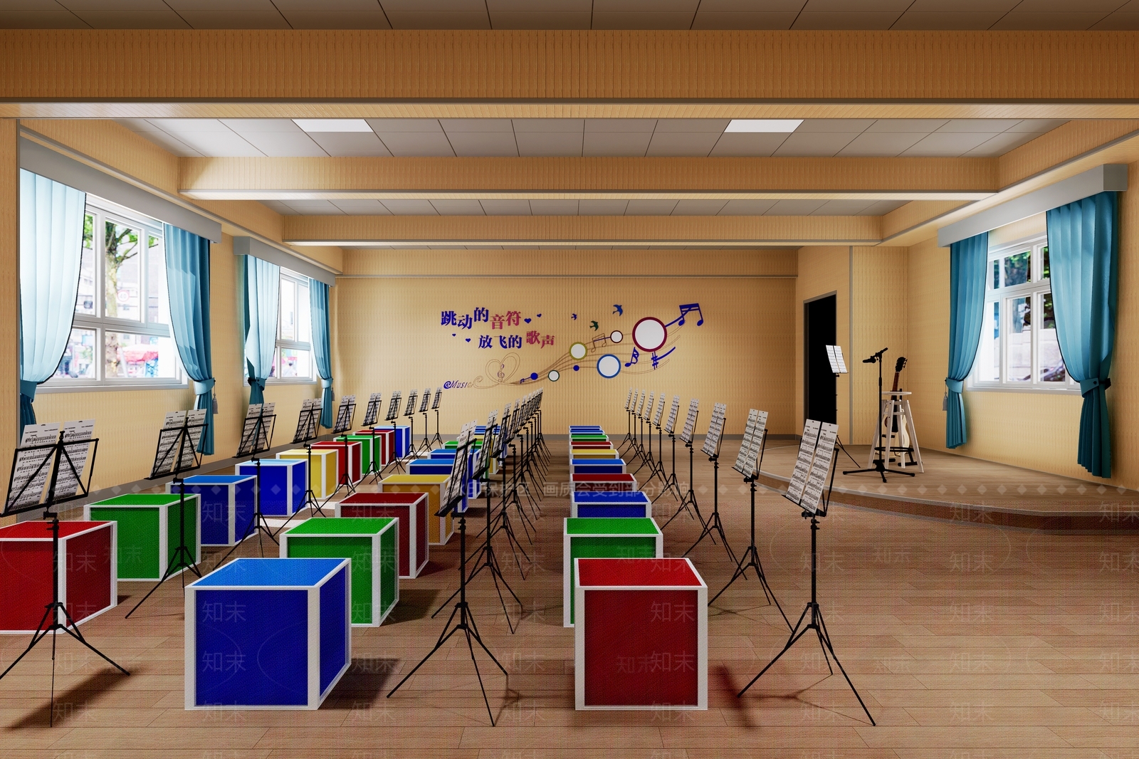 现代学校教室SU模型下载【ID:1138295609】