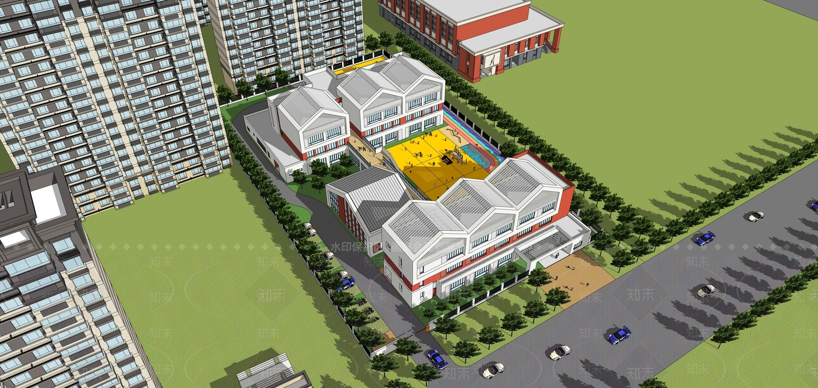 现代幼儿园SU模型下载【ID:1138295120】