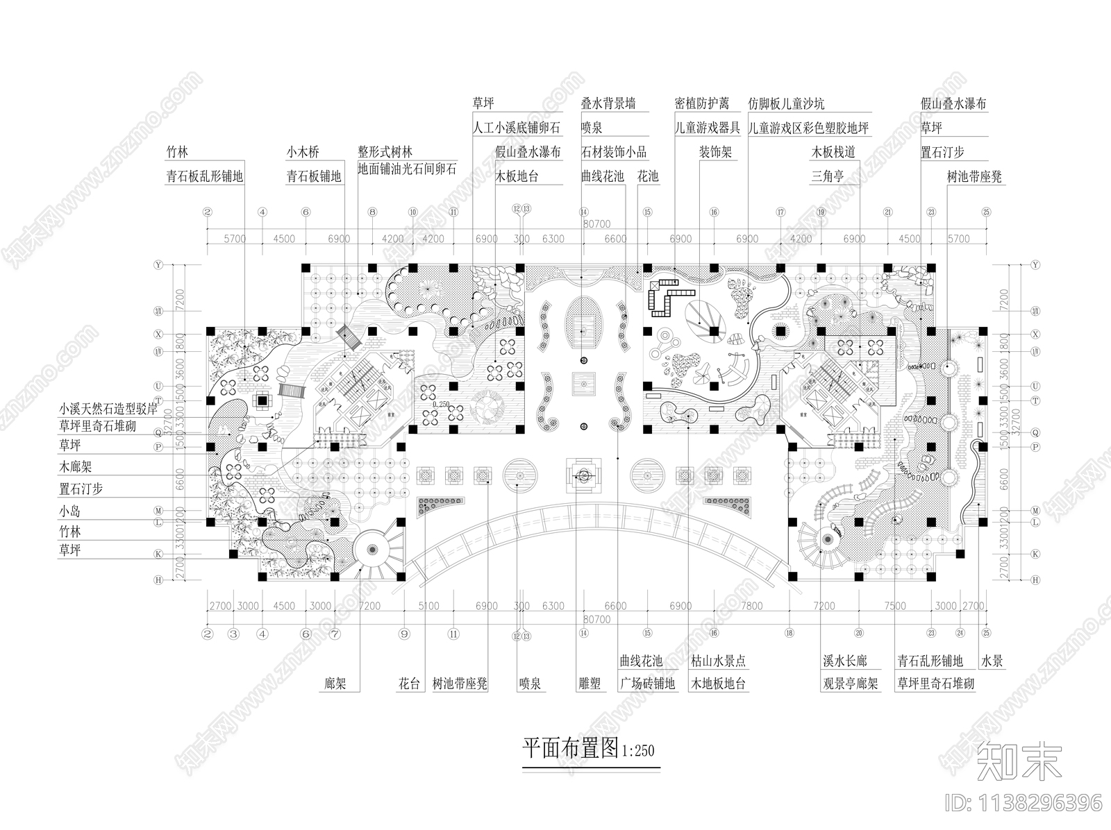 屋顶花园景观平面图cad施工图下载【ID:1138296396】