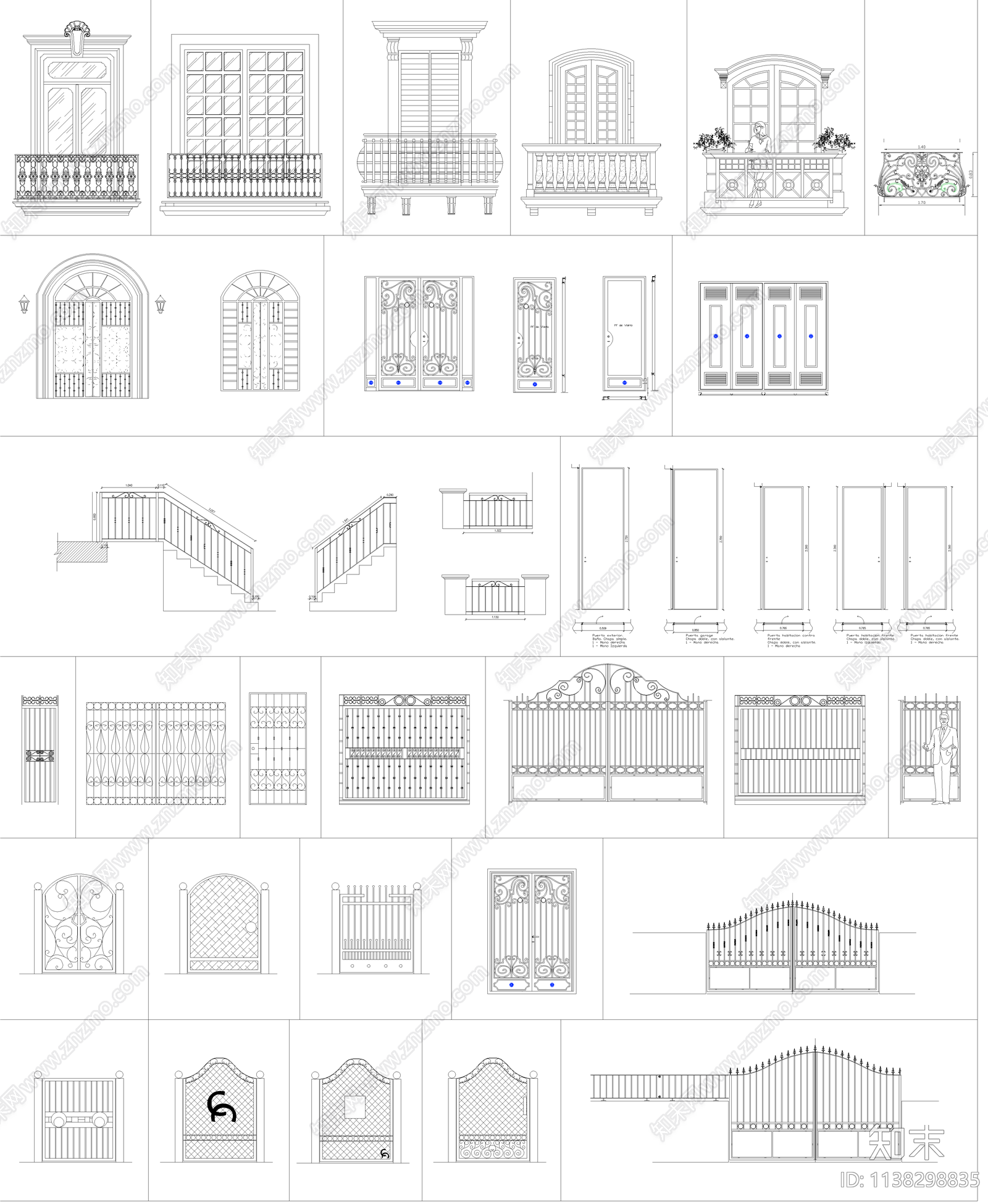 铁艺围栏大门施工图下载【ID:1138298835】