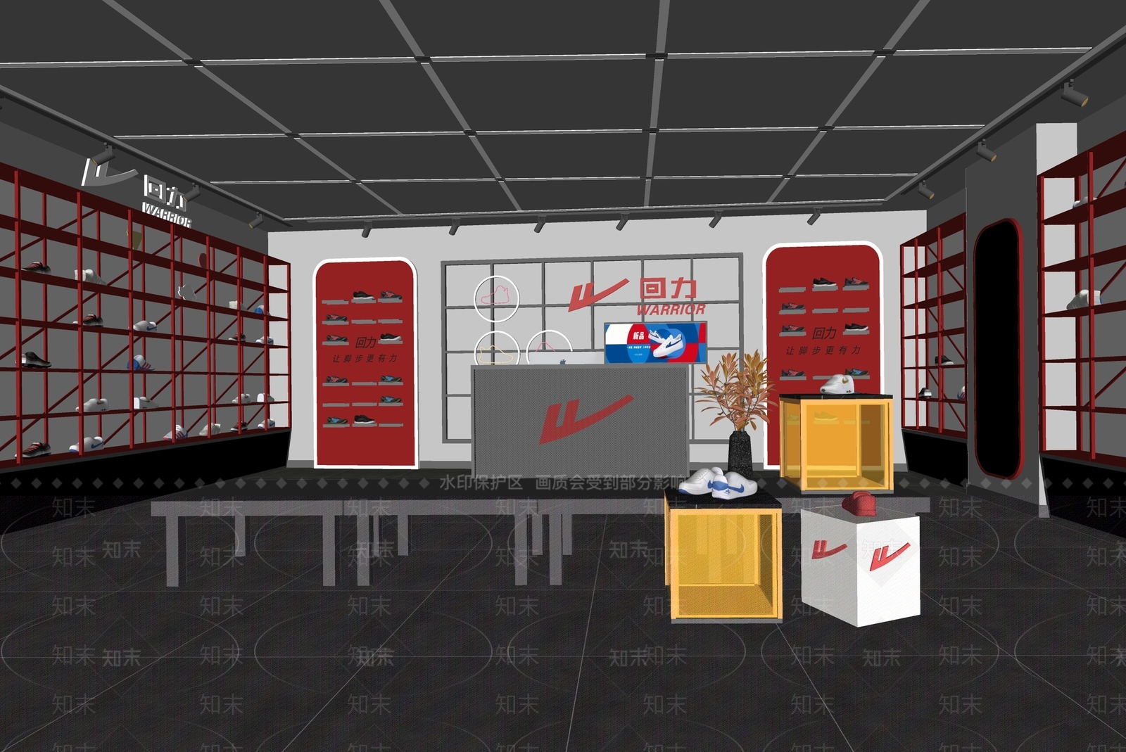 现代鞋店SU模型下载【ID:1138302470】