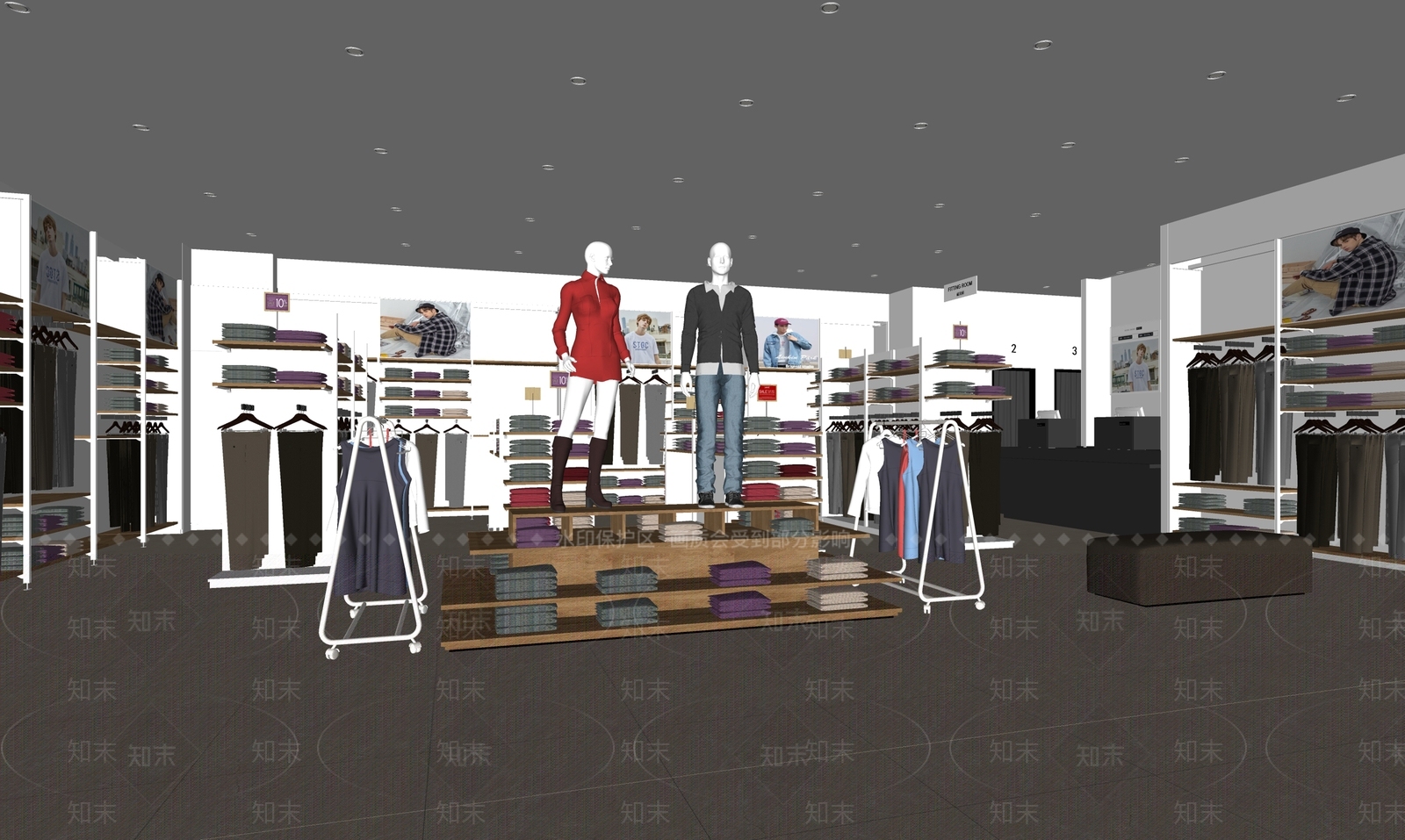 现代服装店SU模型下载【ID:1138302424】