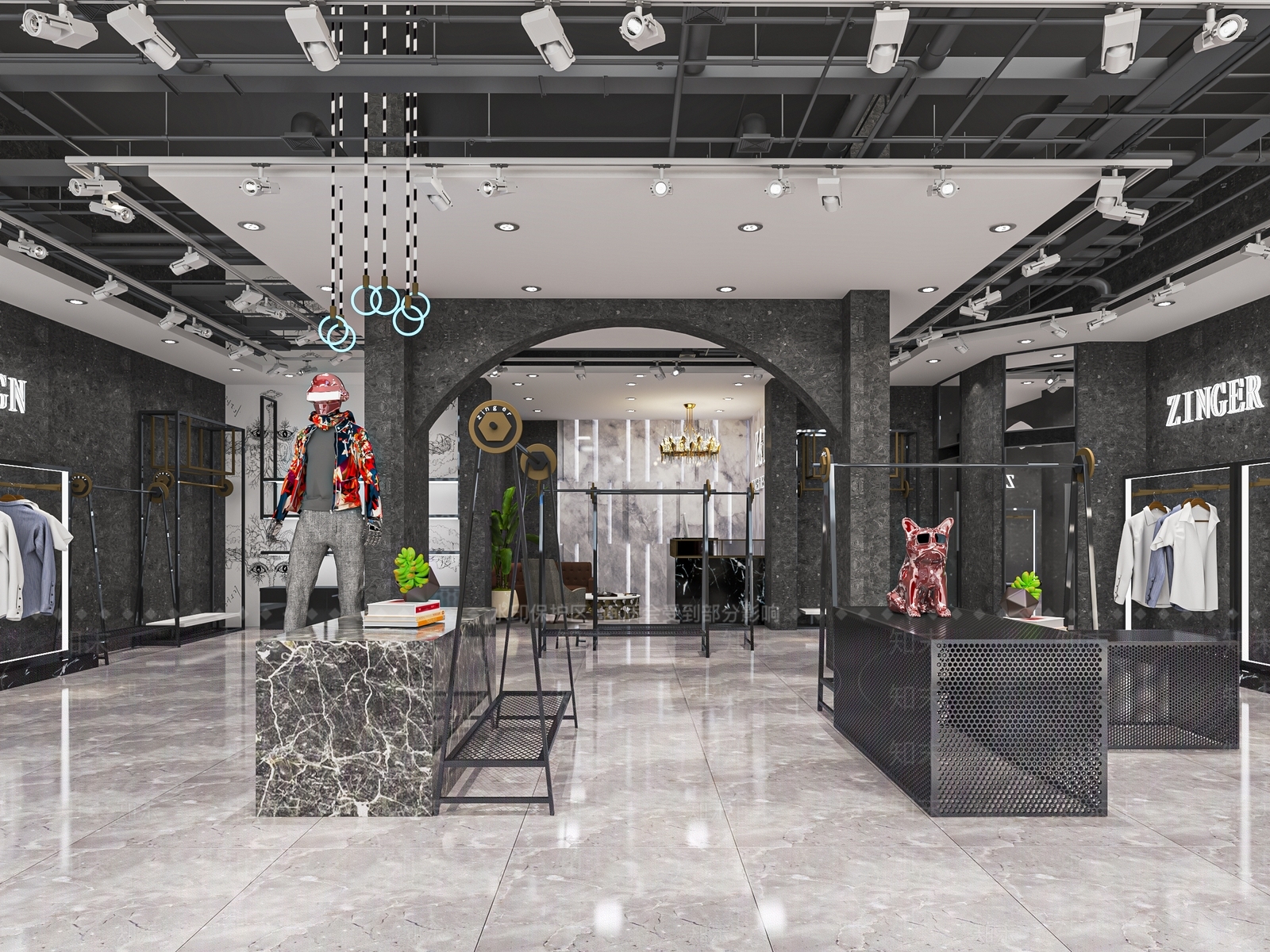 现代男装店SU模型下载【ID:1138305573】