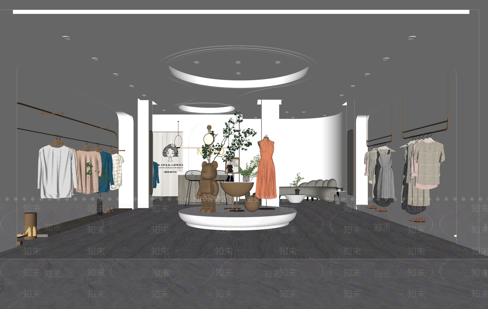 现代服装店SU模型下载【ID:1138305652】