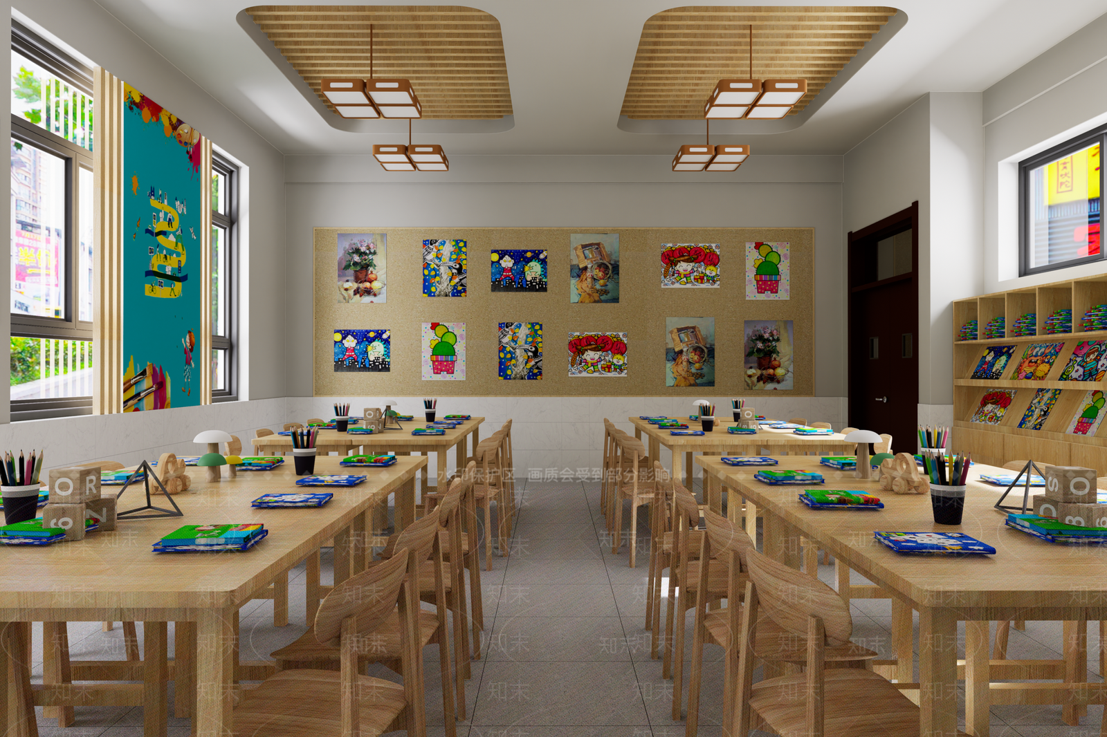 现代学校教室SU模型下载【ID:1138316307】