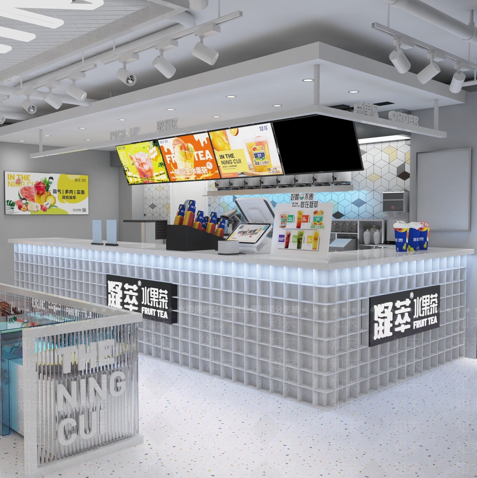 现代奶茶店3D模型下载【ID:1138316245】