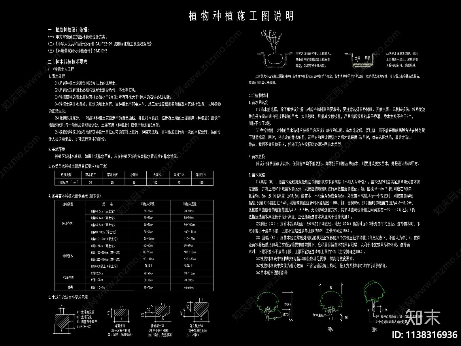 园林景观植物水电结构设计说明cad施工图下载【ID:1138316936】