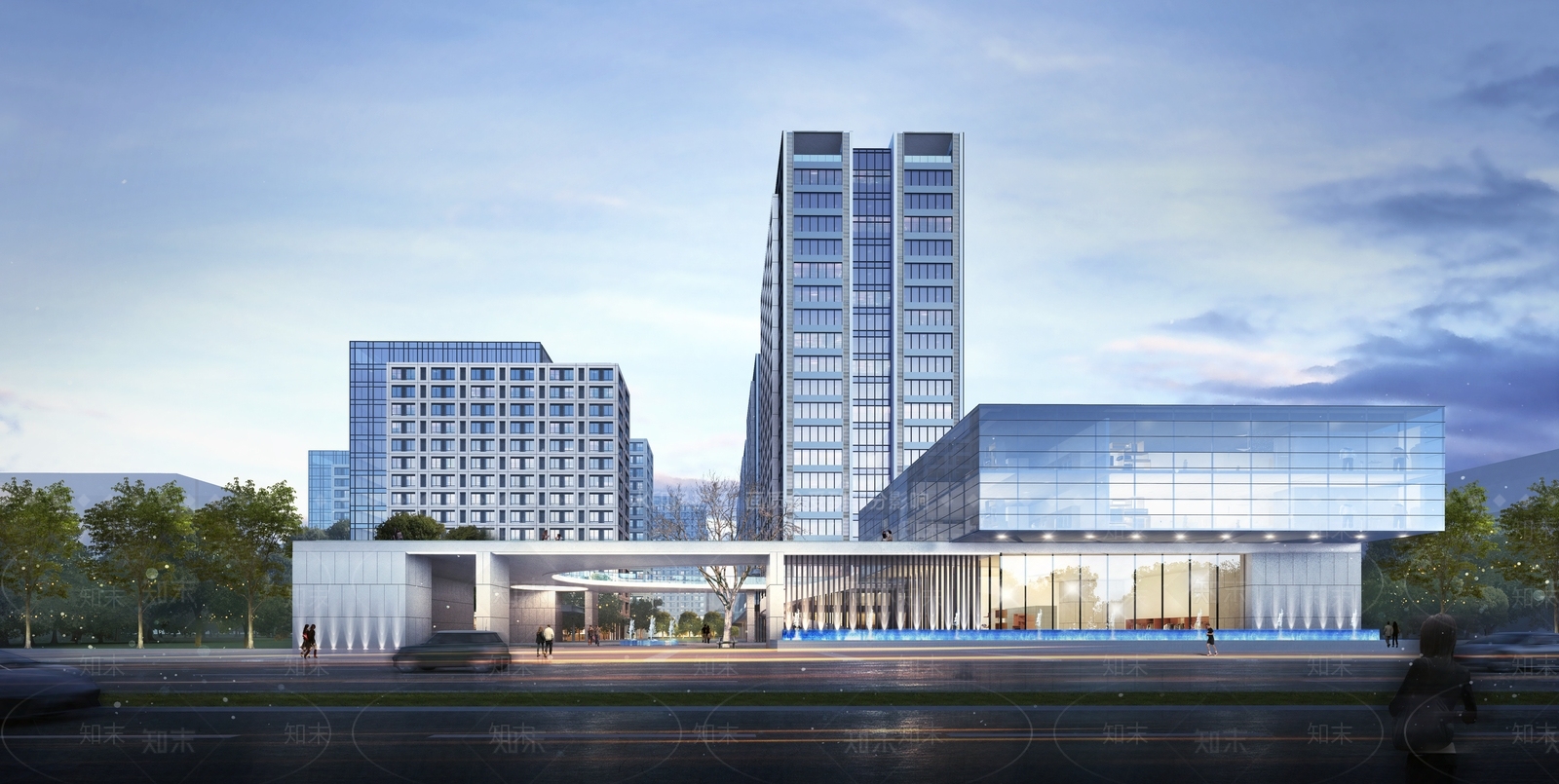 现代售楼处建筑SU模型下载【ID:1138317347】