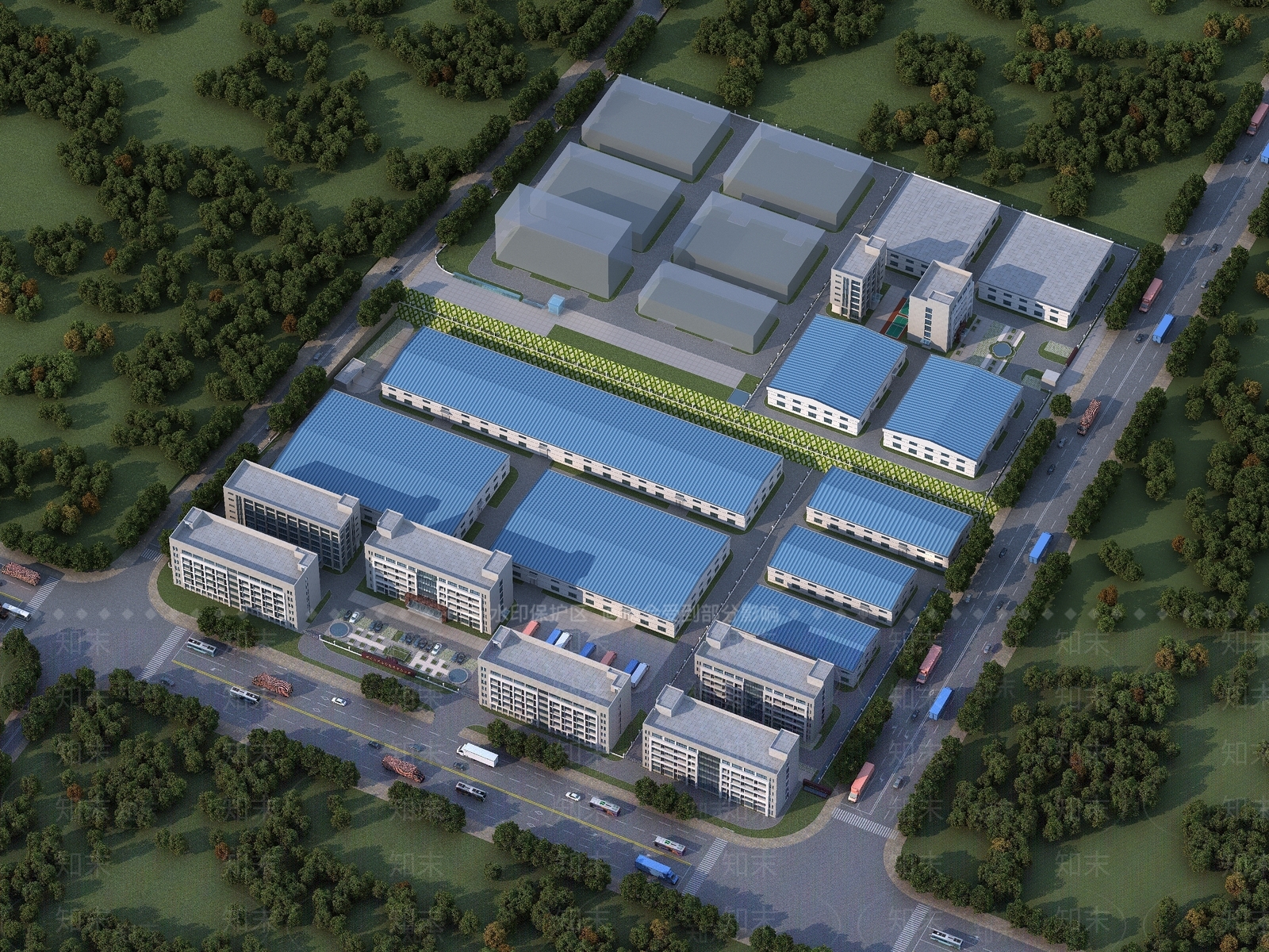 现代工业厂房3D模型下载【ID:1138319628】