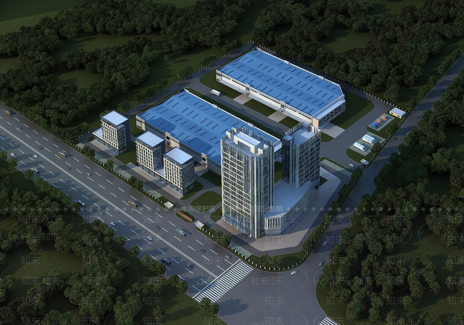 现代工业厂房3D模型下载【ID:1138319733】