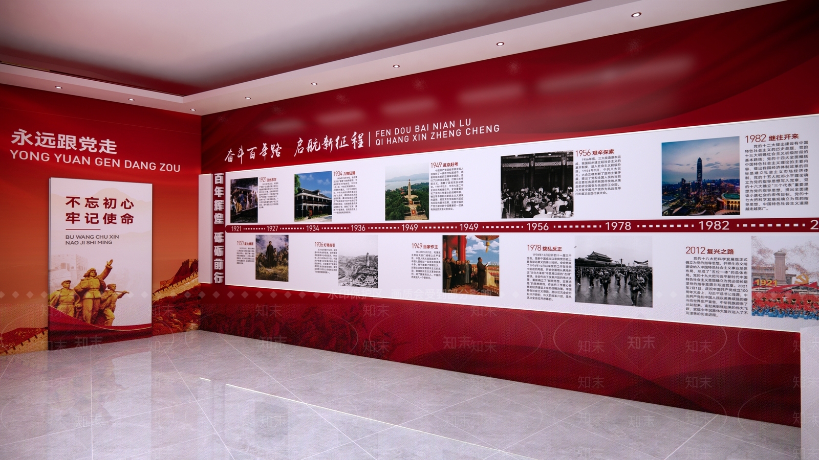 现代党建展厅SU模型下载【ID:1138320117】