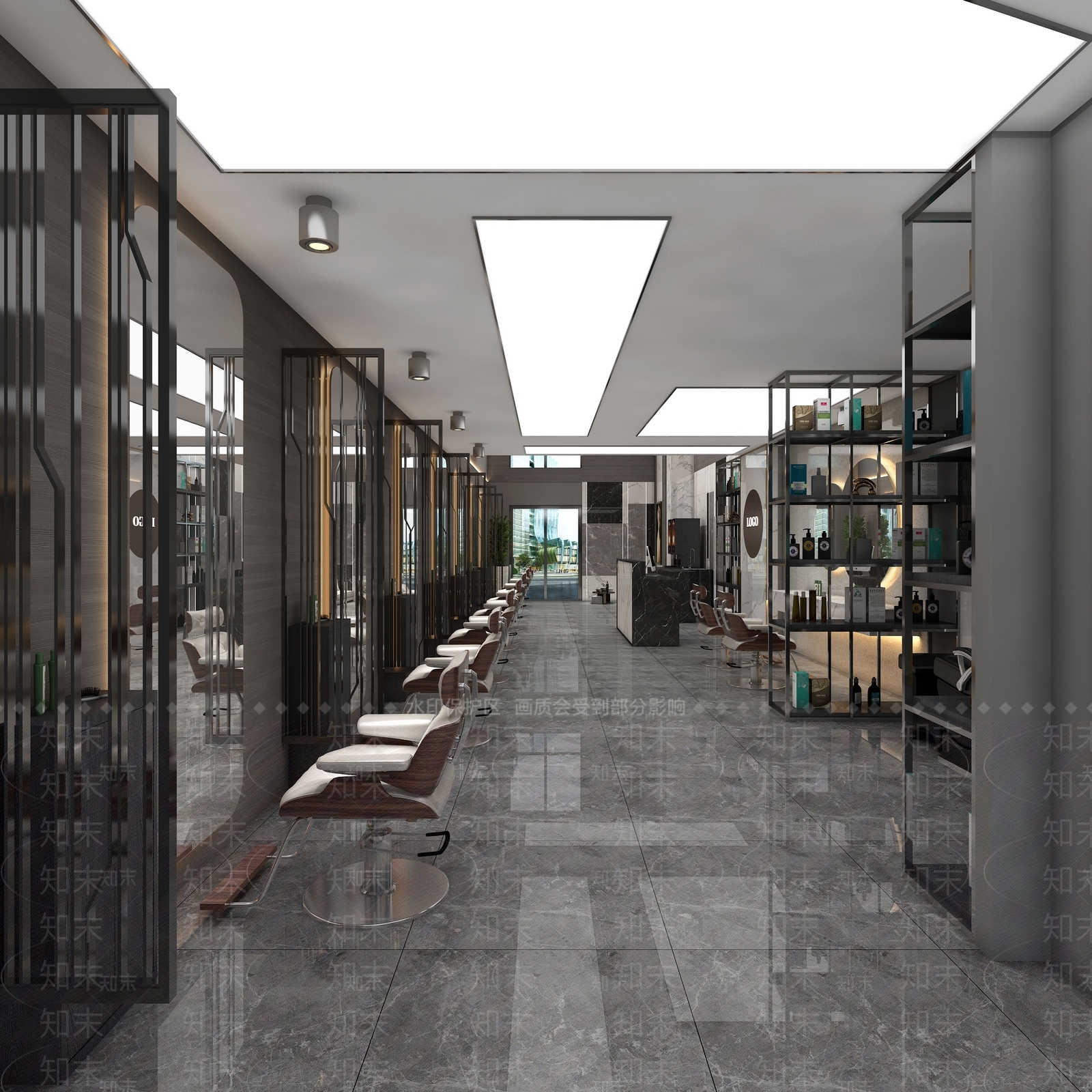 现代美发店SU模型下载【ID:1138321633】
