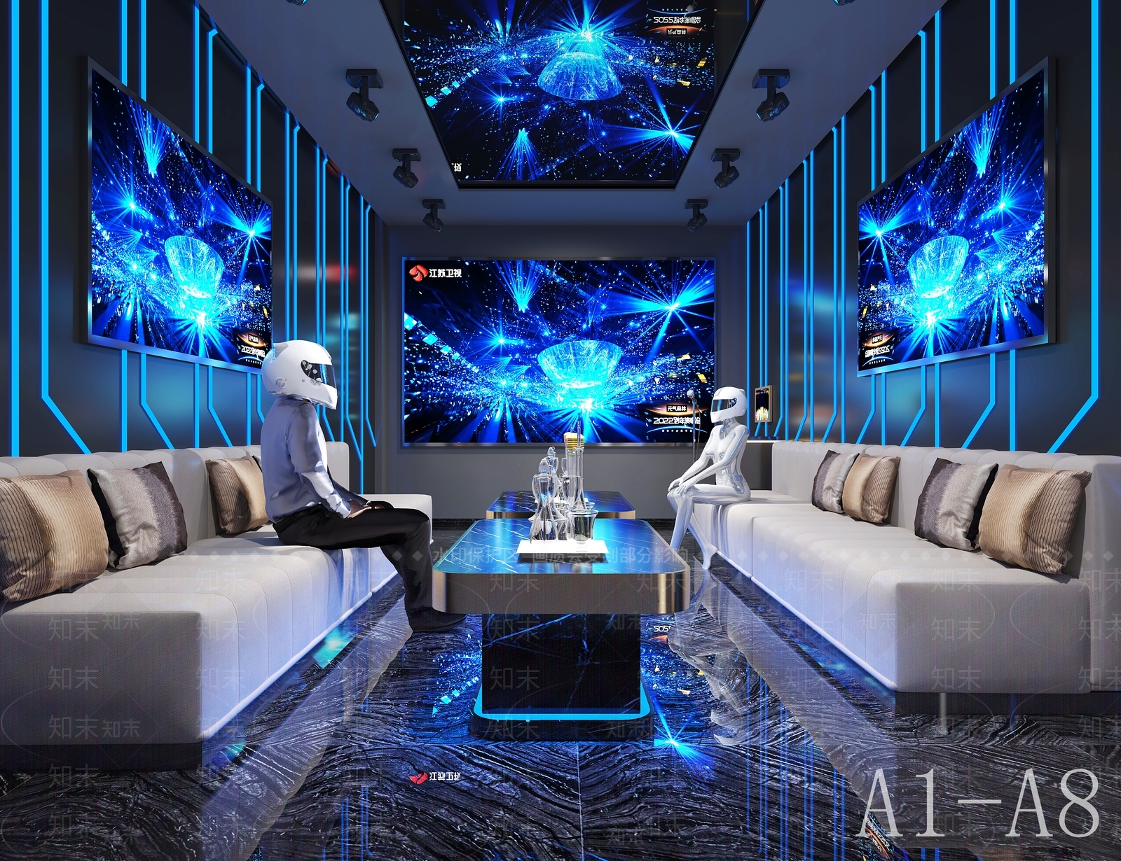 现代科技KTV包厢3D模型下载【ID:1138321677】