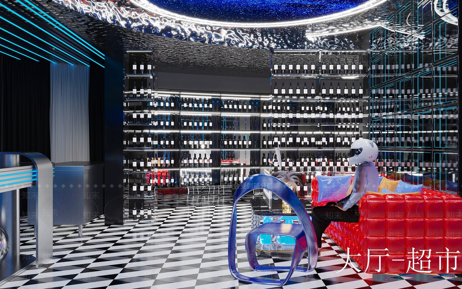 现代科技KTV大厅3D模型下载【ID:1138322071】