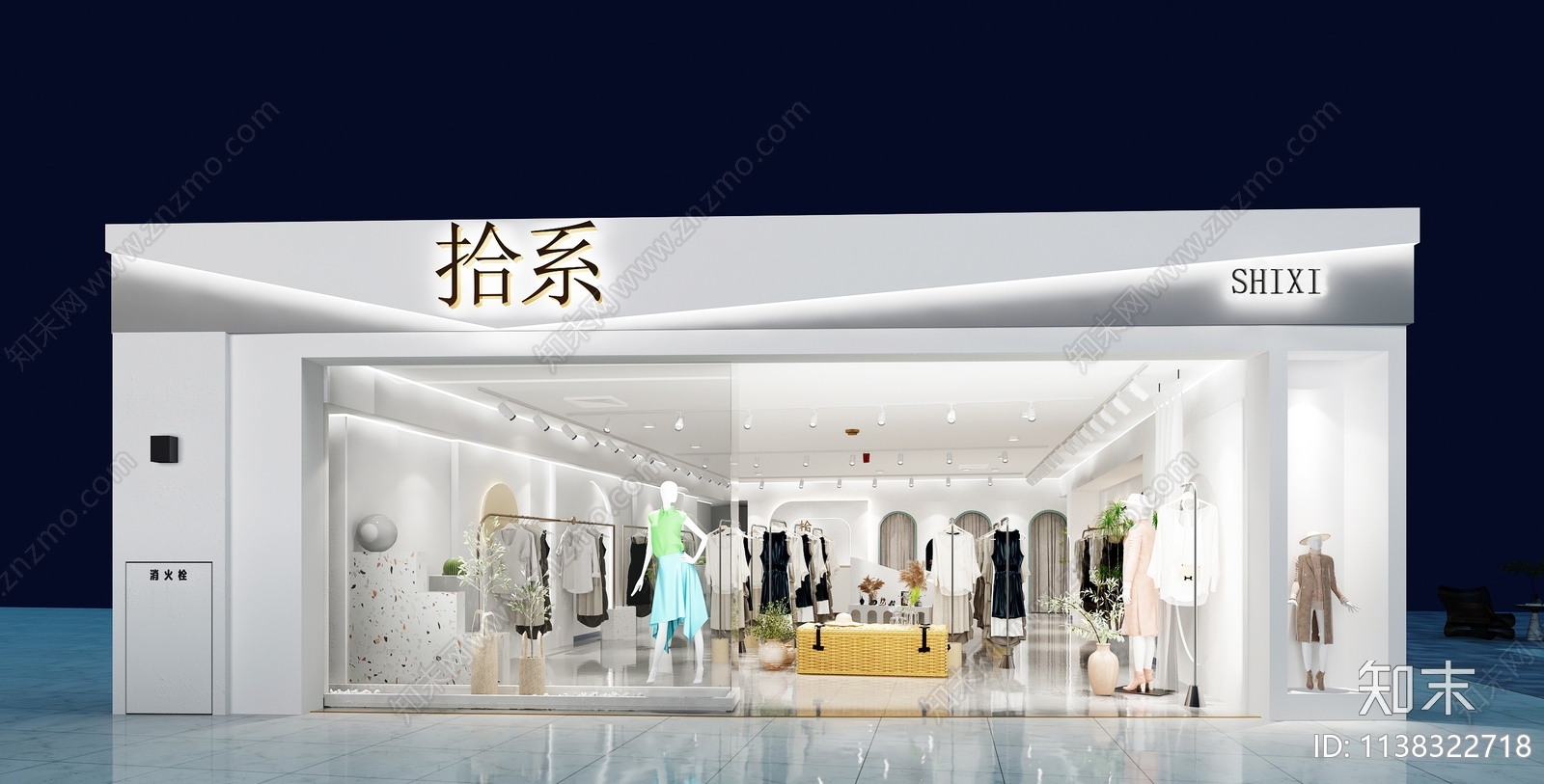 现代服装鞋店3D模型下载【ID:1138322718】