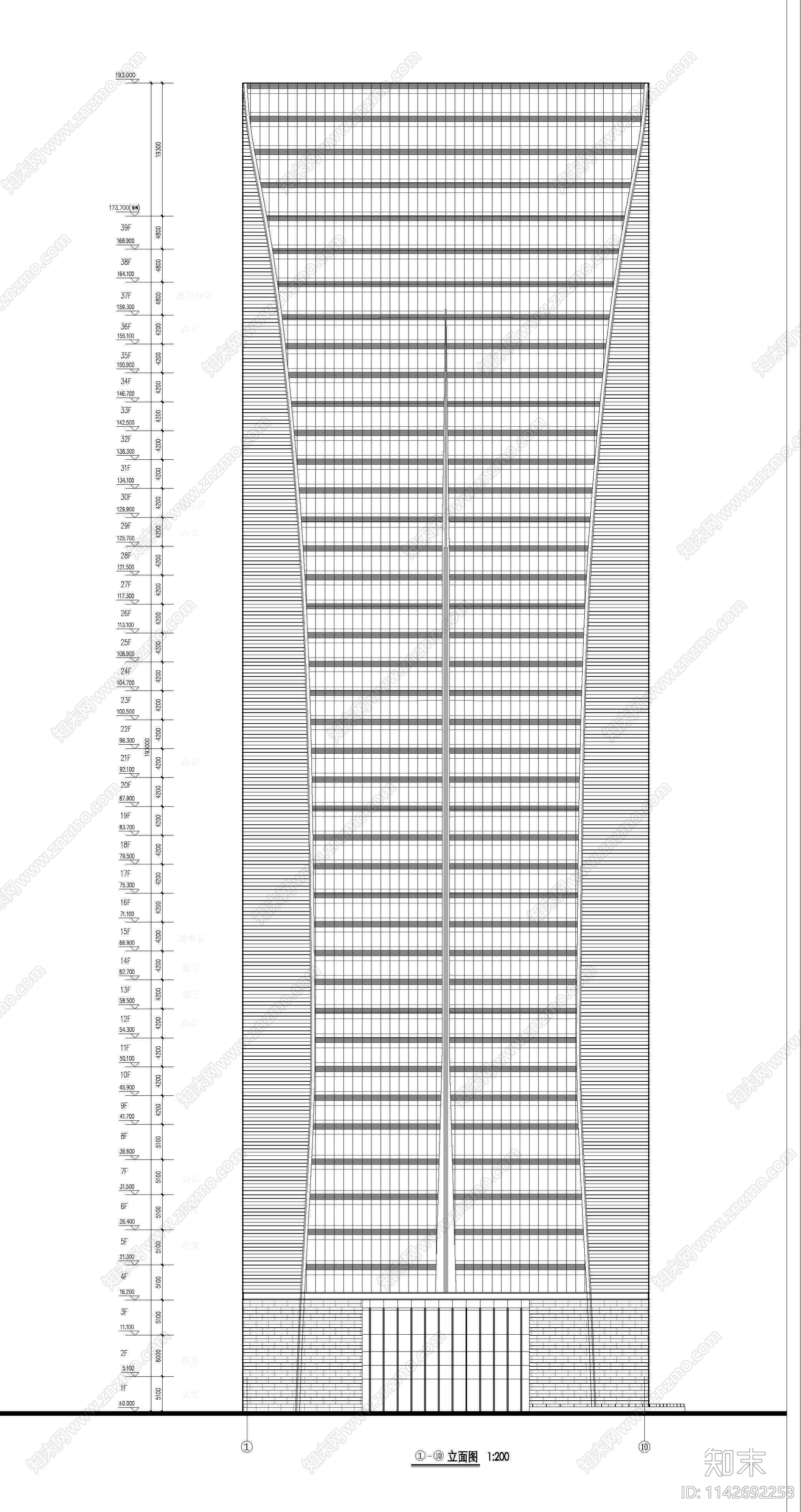 深圳腾讯大厦办公建筑cad施工图下载【ID:1142692253】
