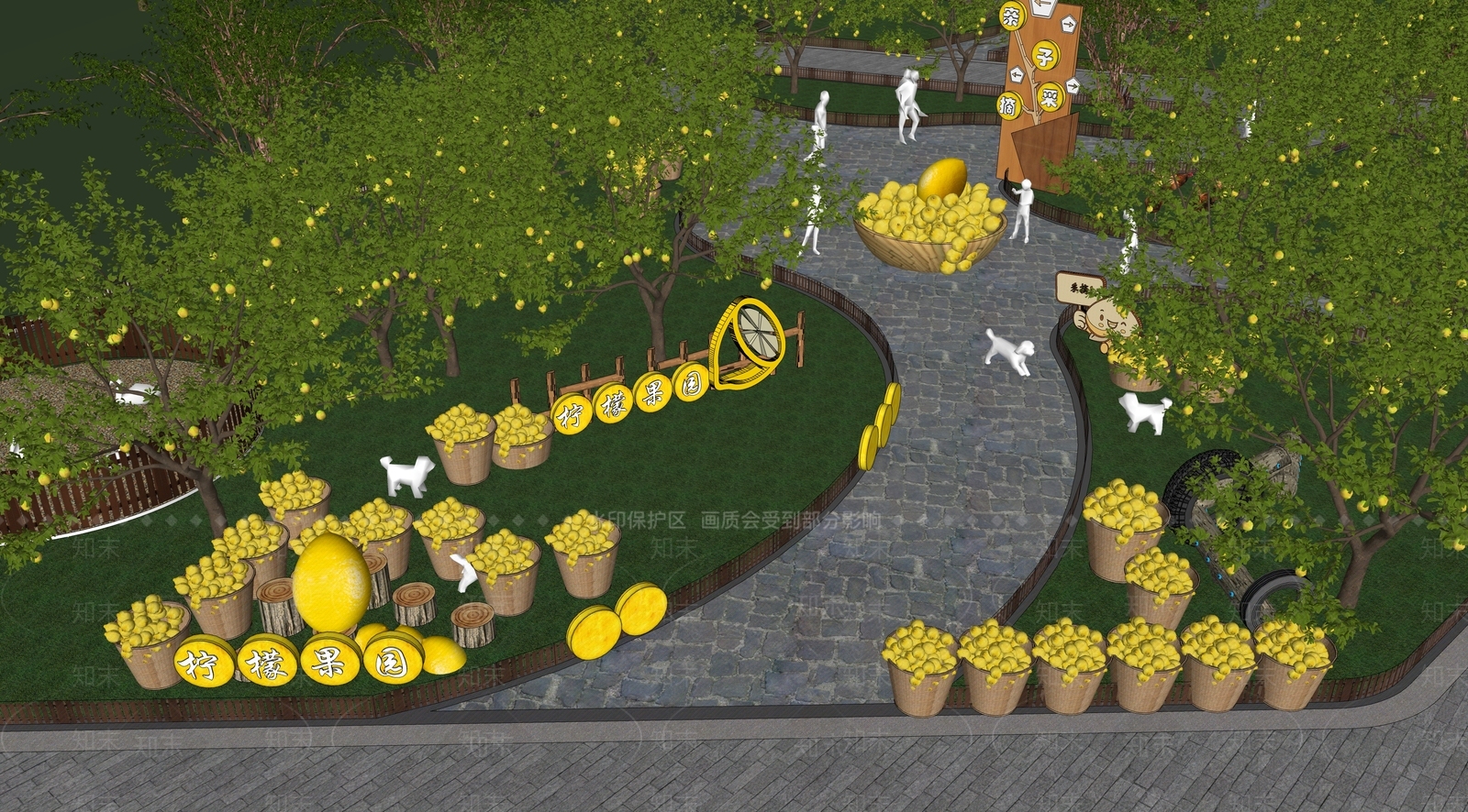 现代柠檬种植园SU模型下载【ID:1138326413】