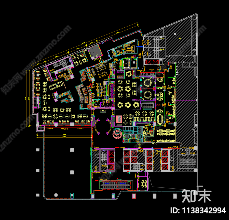 酒店大堂平面图施工图下载【ID:1138342994】