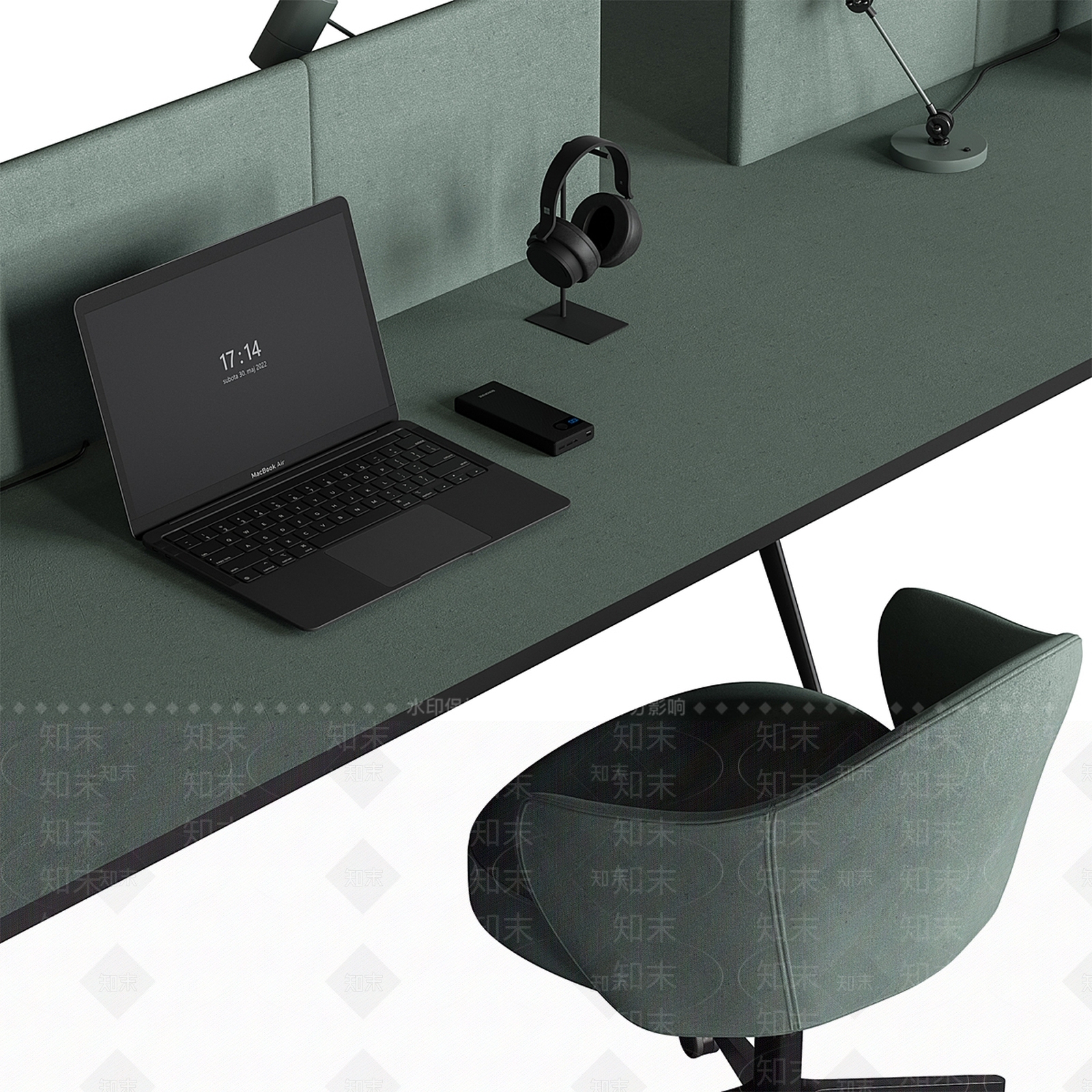 现代办公桌椅组合3D模型下载【ID:1138335173】